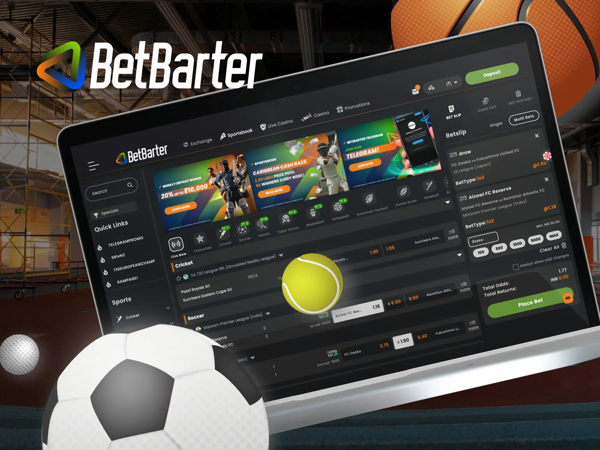 What types of bets are available to players at the Betbarter Bookmaker online casino.