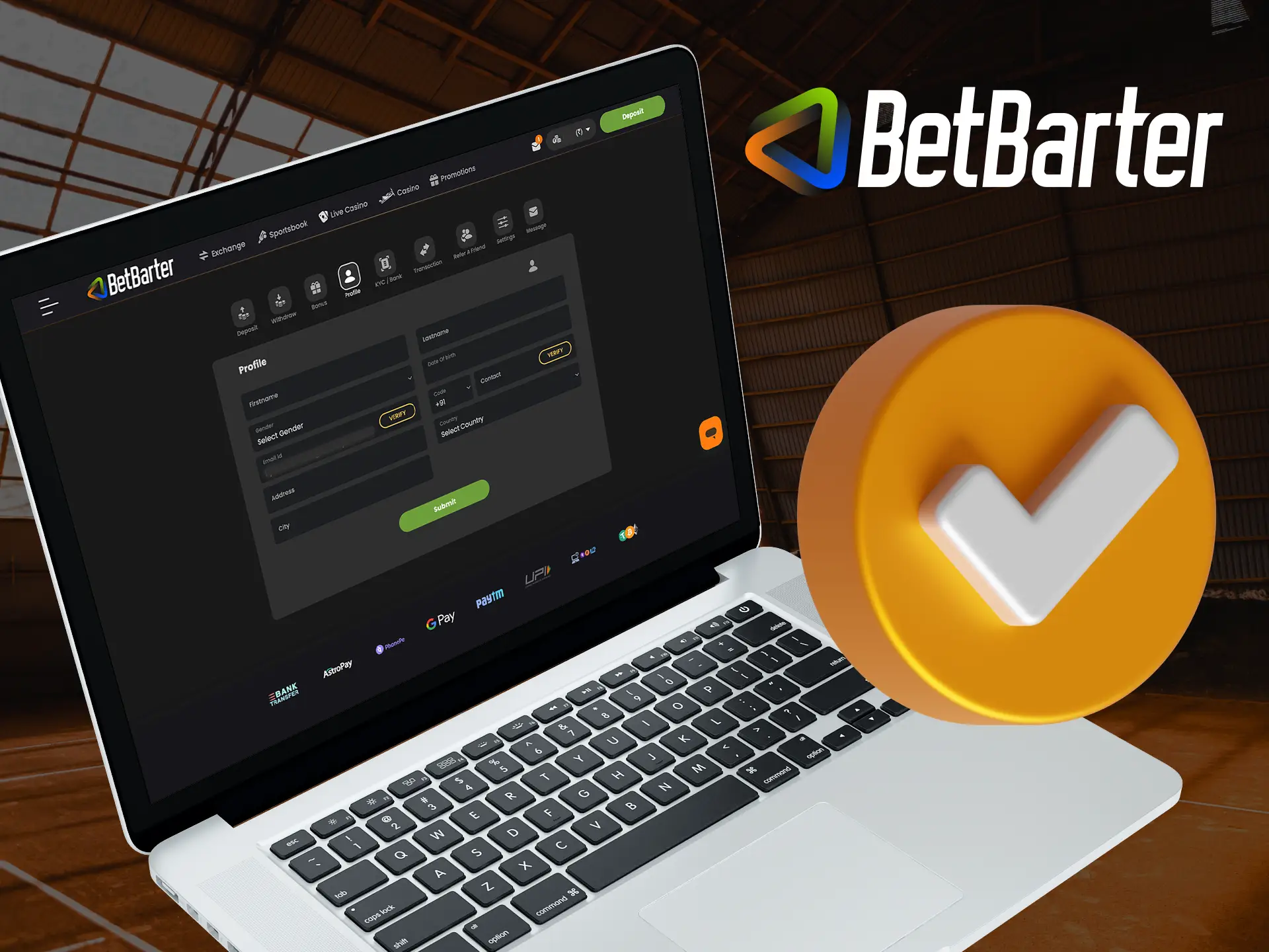 Is it necessary to verify your account at the Betbarter Bookmaker online casino.