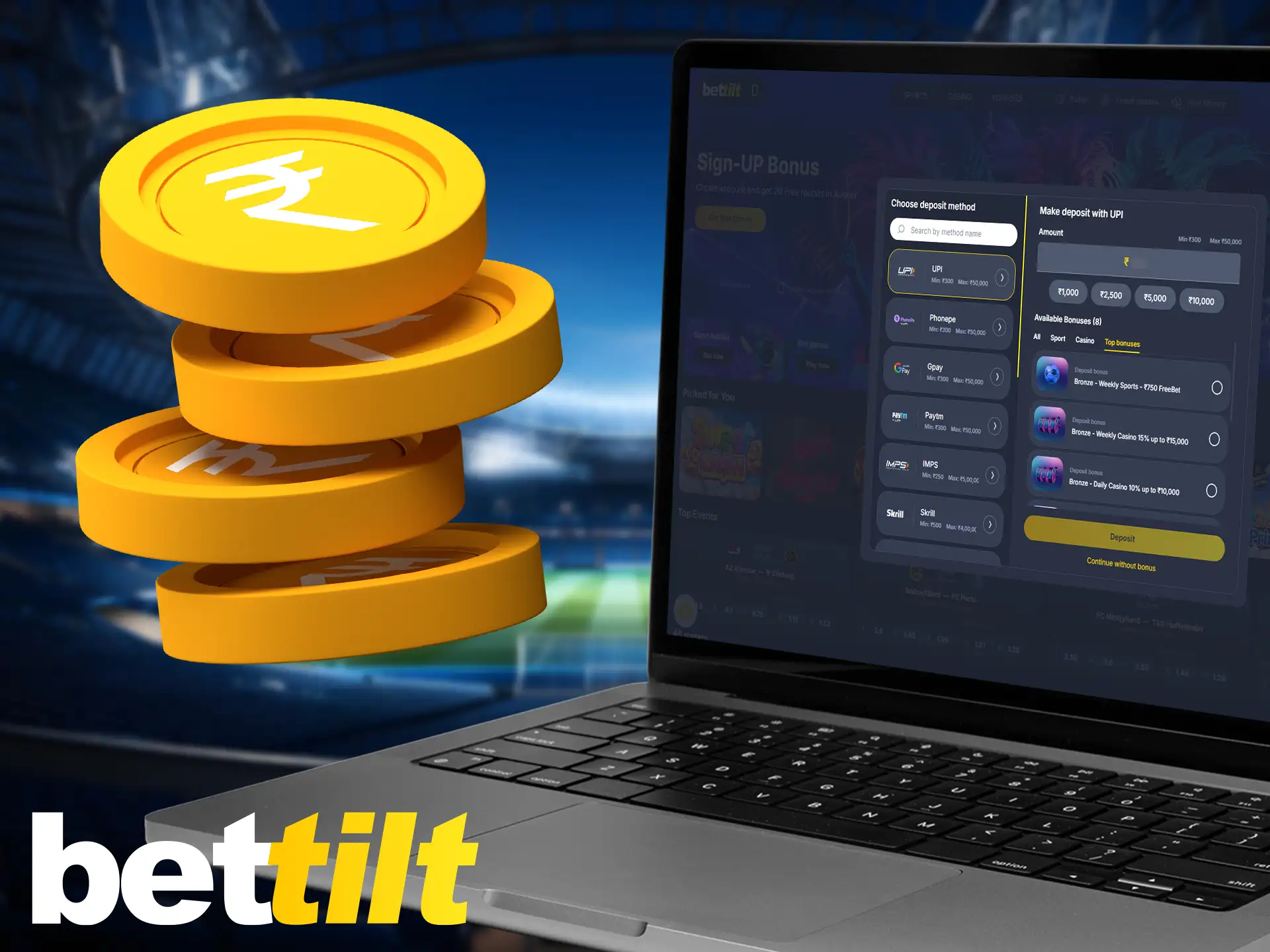 Deposit funds into your Bettilt account to start betting.