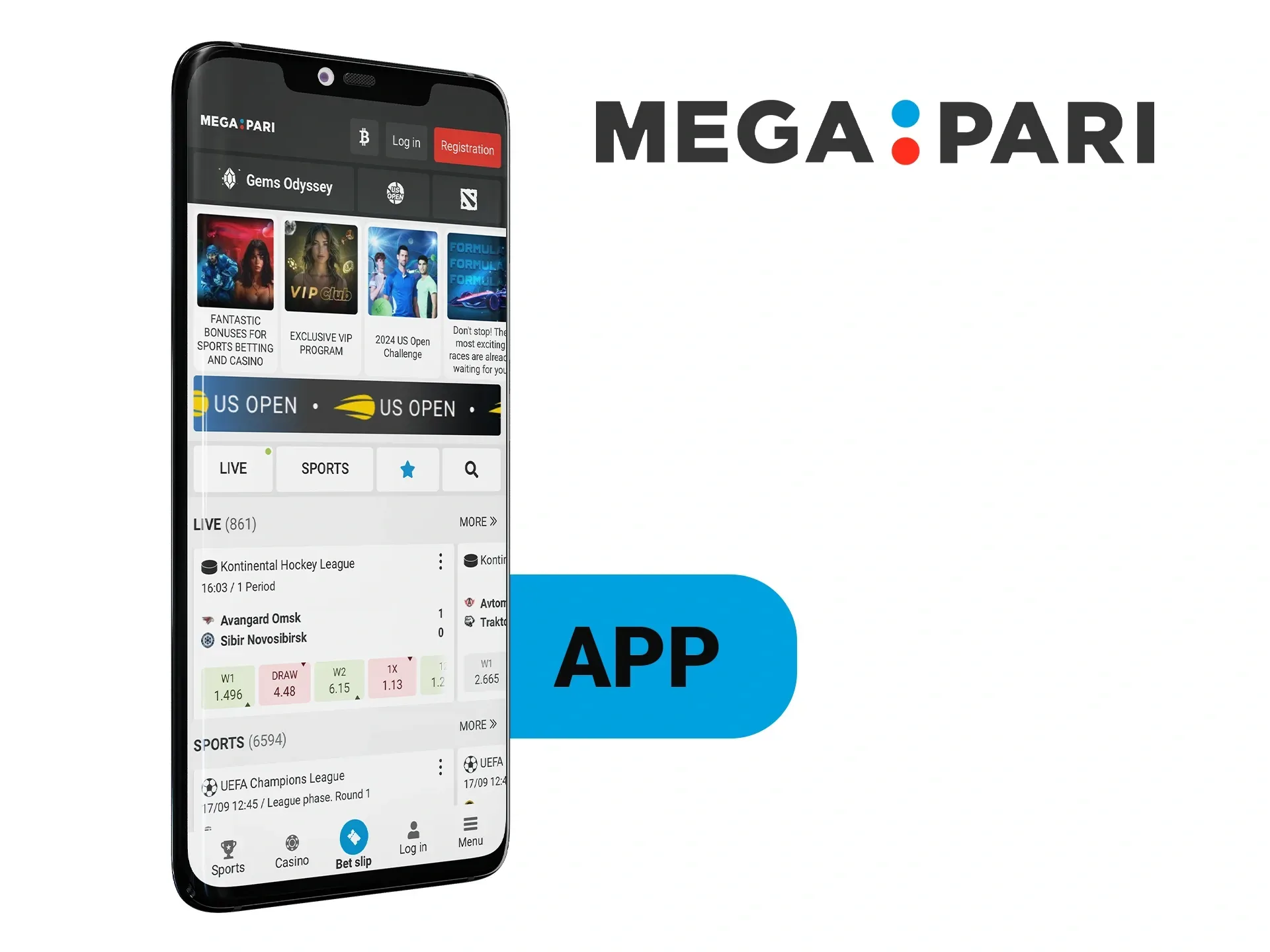 Download the Megapari app and bet on sports.