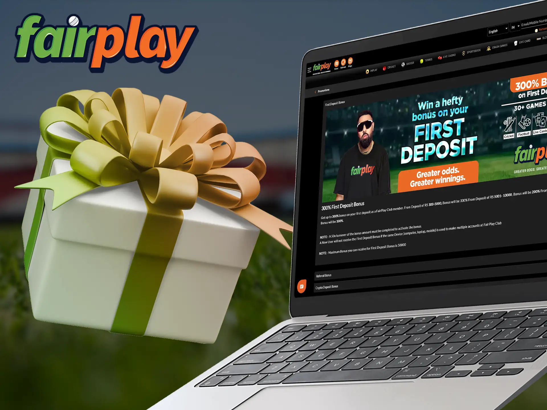 Fairplay offers all new users to take advantage of a welcome bonus on the first deposit.