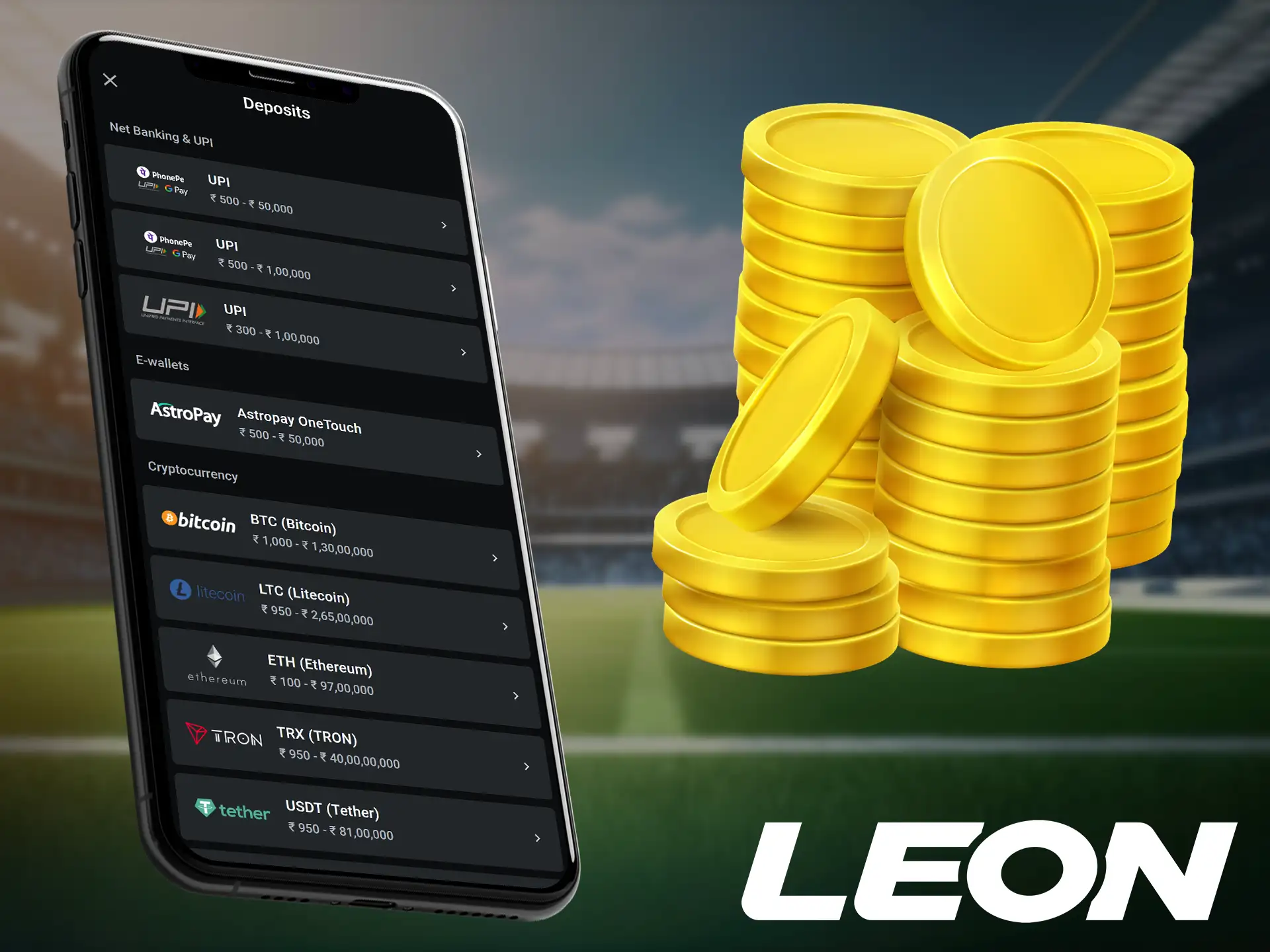 Managing funds on the Leonbet mobile app is as easy as using the desktop site.