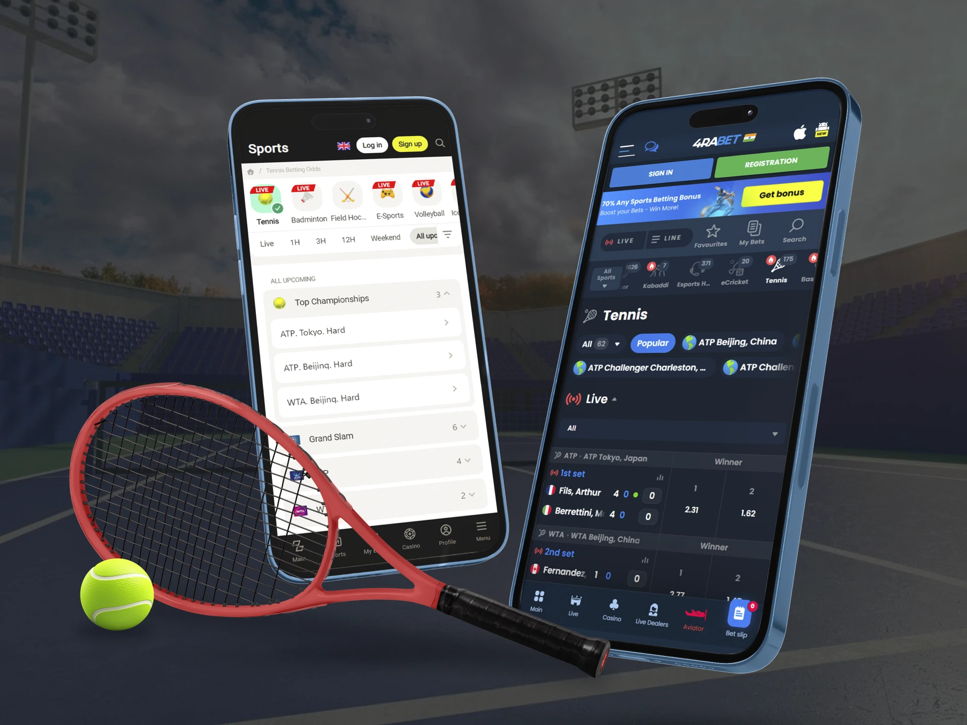 Here are the best bookmaker apps for tennis betting.