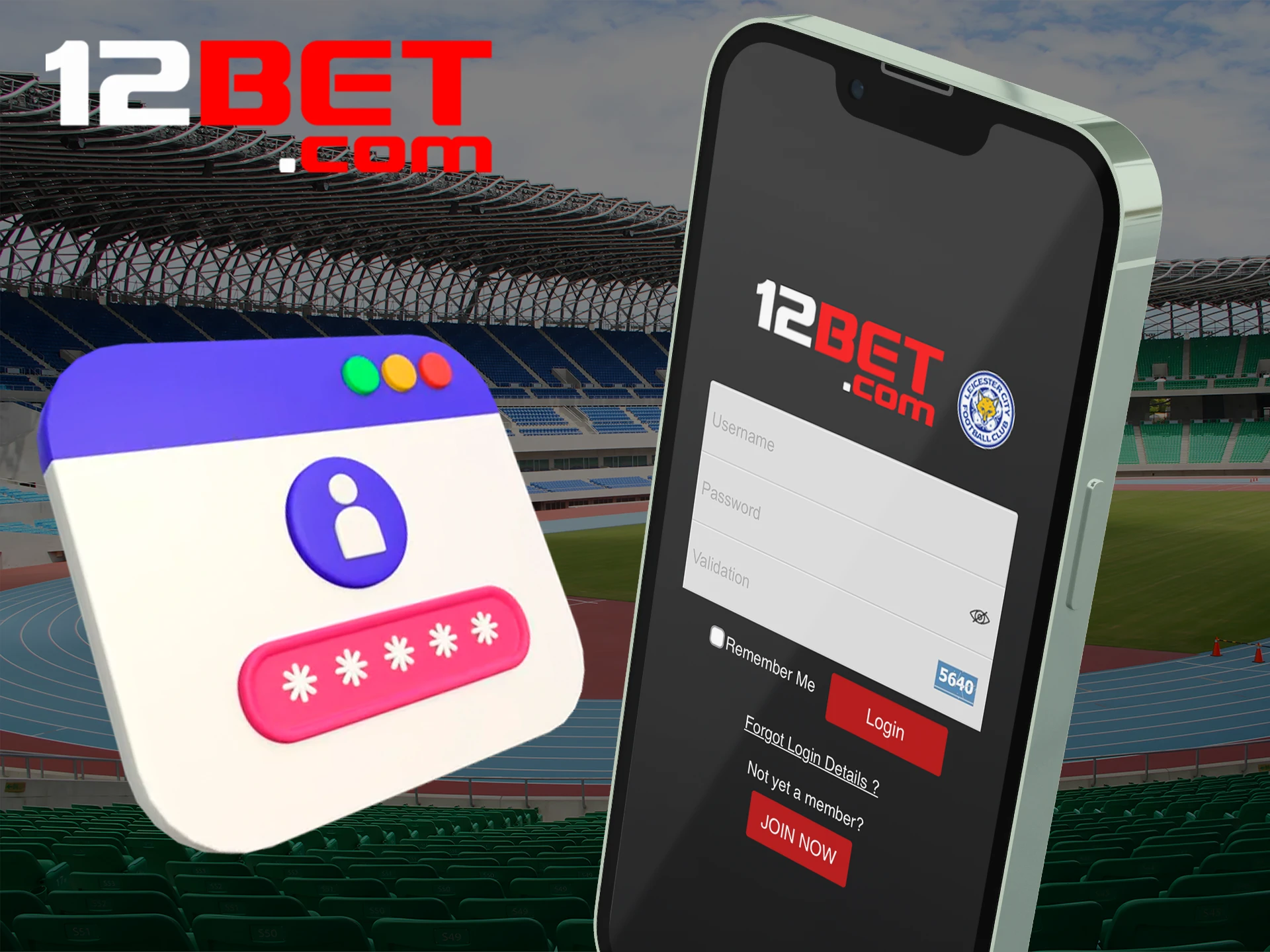 Log in to your personal account on the 12bet app.