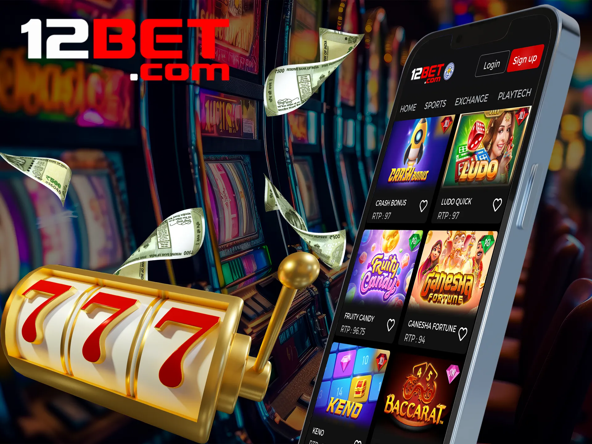 Play slot games on the 12bet app and get meaningful bonuses.