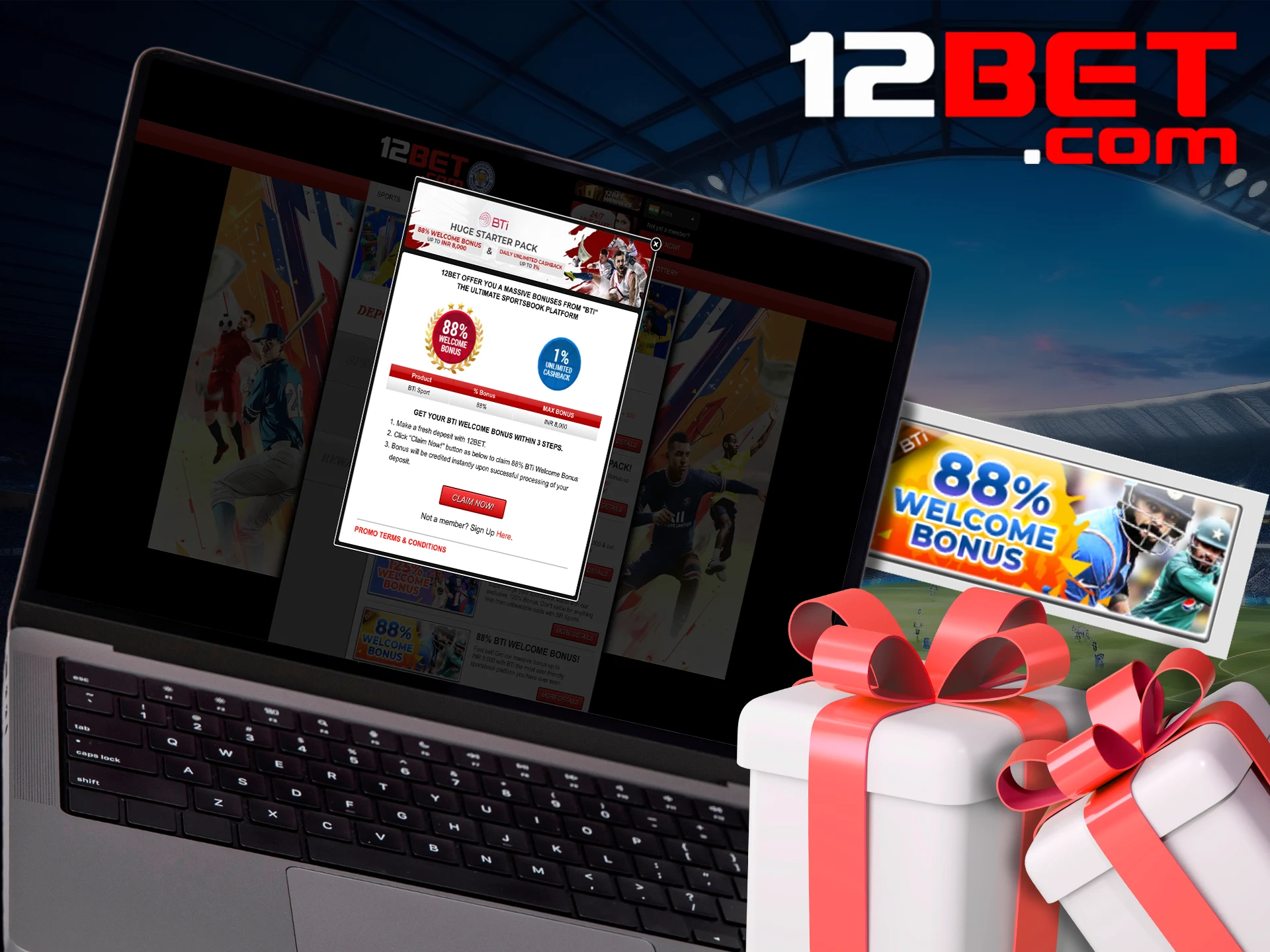 Get 12bet welcome bonus for sports betting.