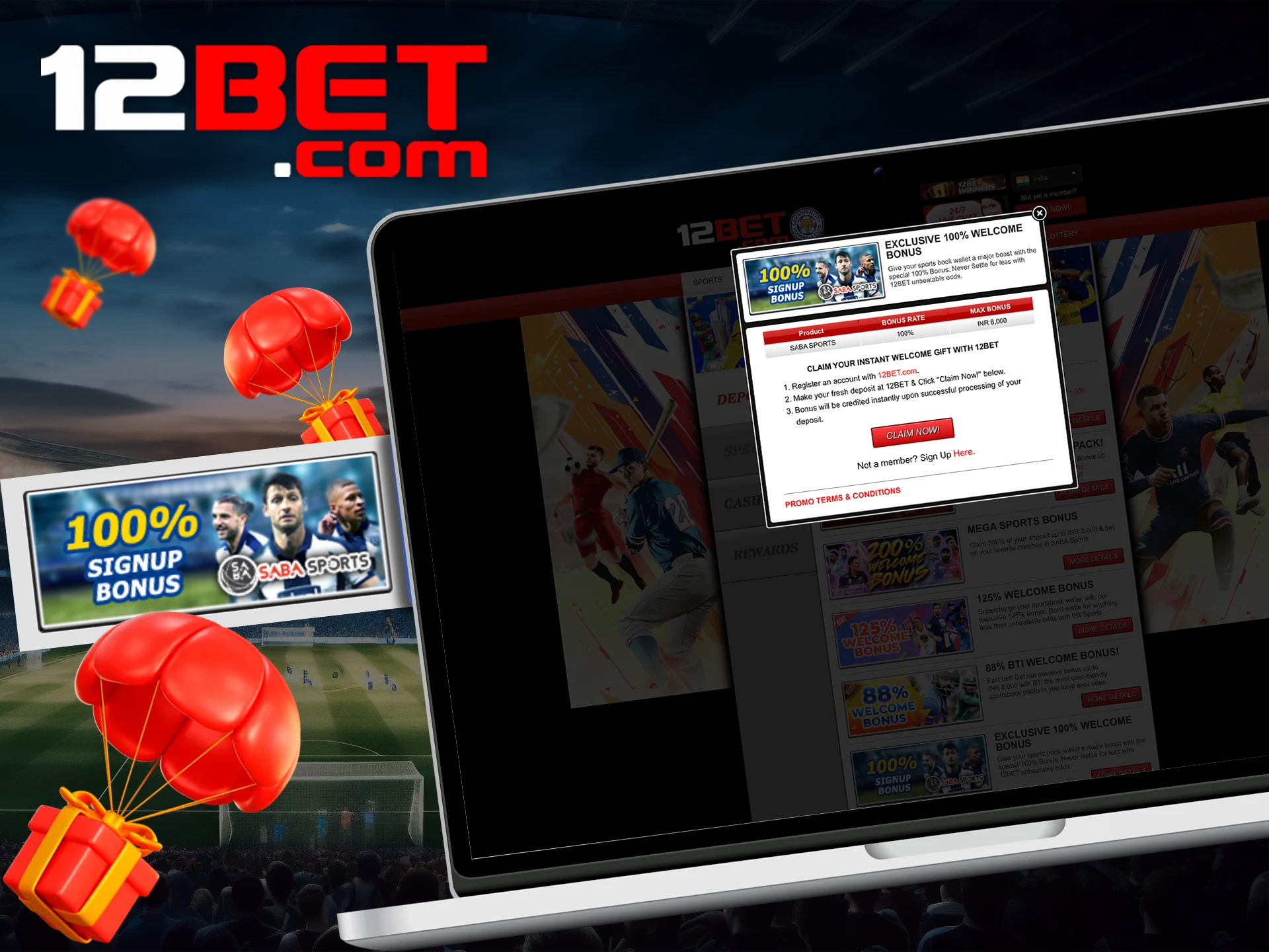 Exclusive bonuses are waiting just for you on the 12bet website.