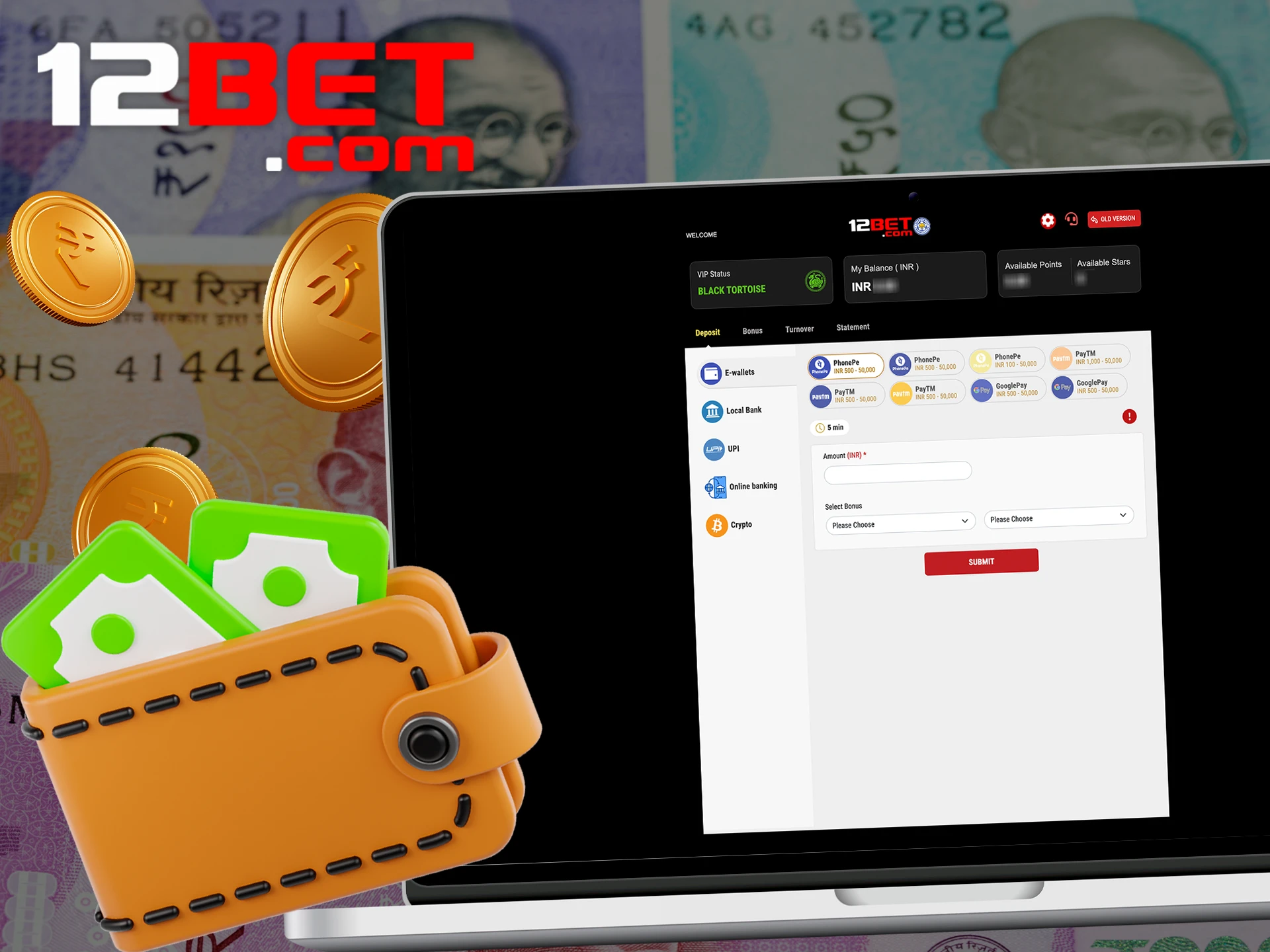 Use a payment method that is convenient for you at 12bet.