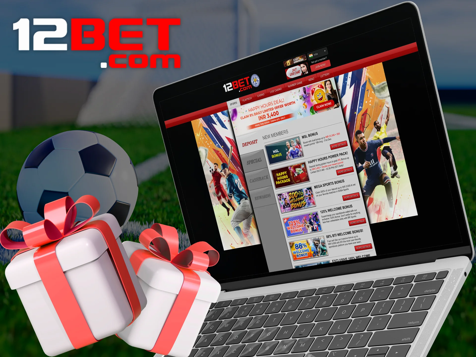 Take your welcome bonus and start betting on soccer at 12bet.