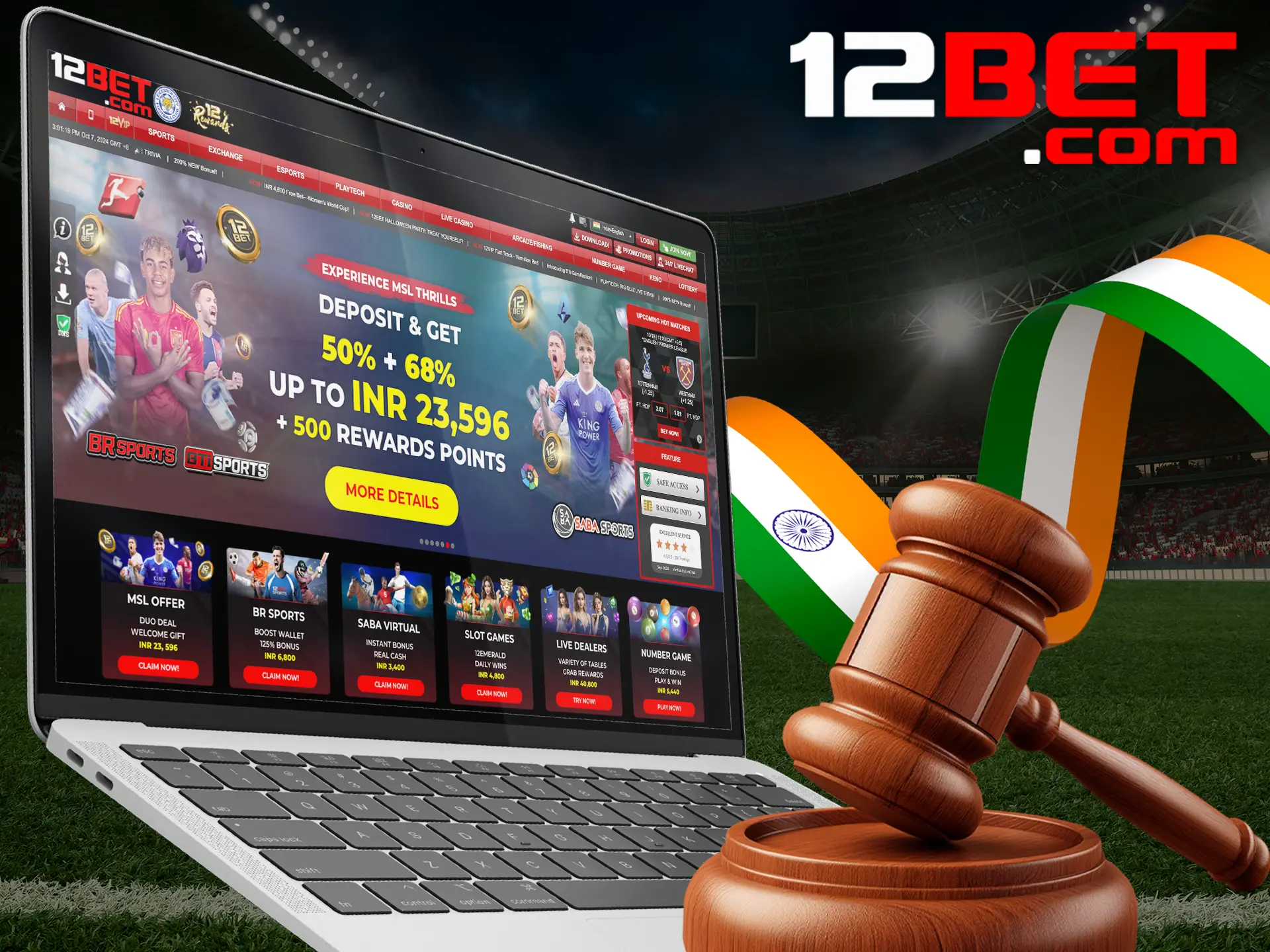 12bet is completely legal and authorized in India.