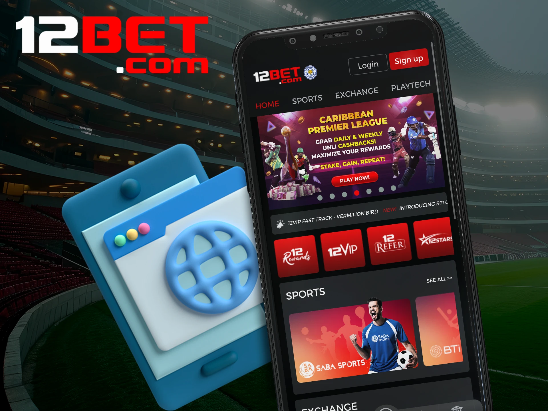 Try the mobile version of the 12bet website on your device.