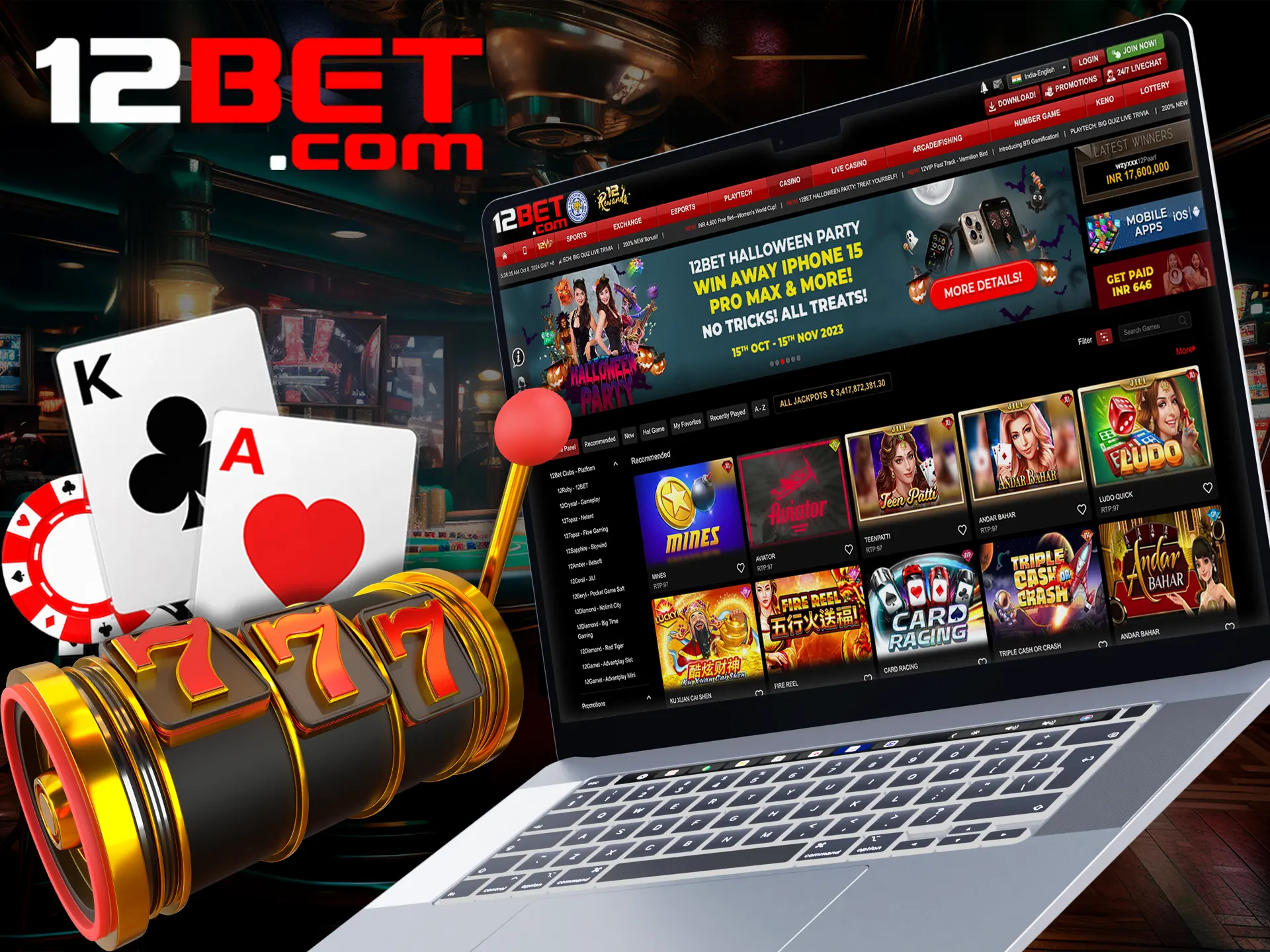 Play your favorite games at a convenient time at online casino 12bet.