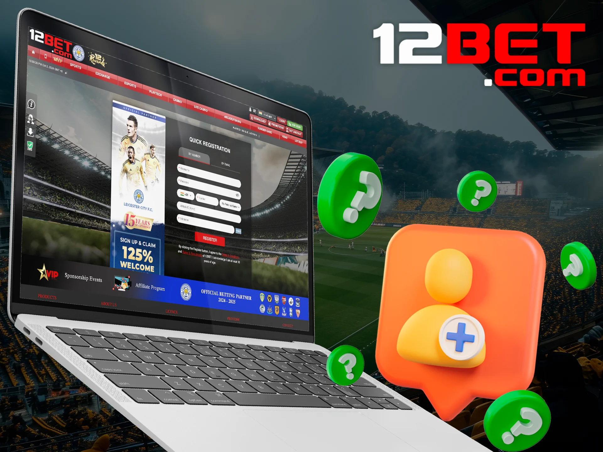 Learn how to create a personal account at 12bet.