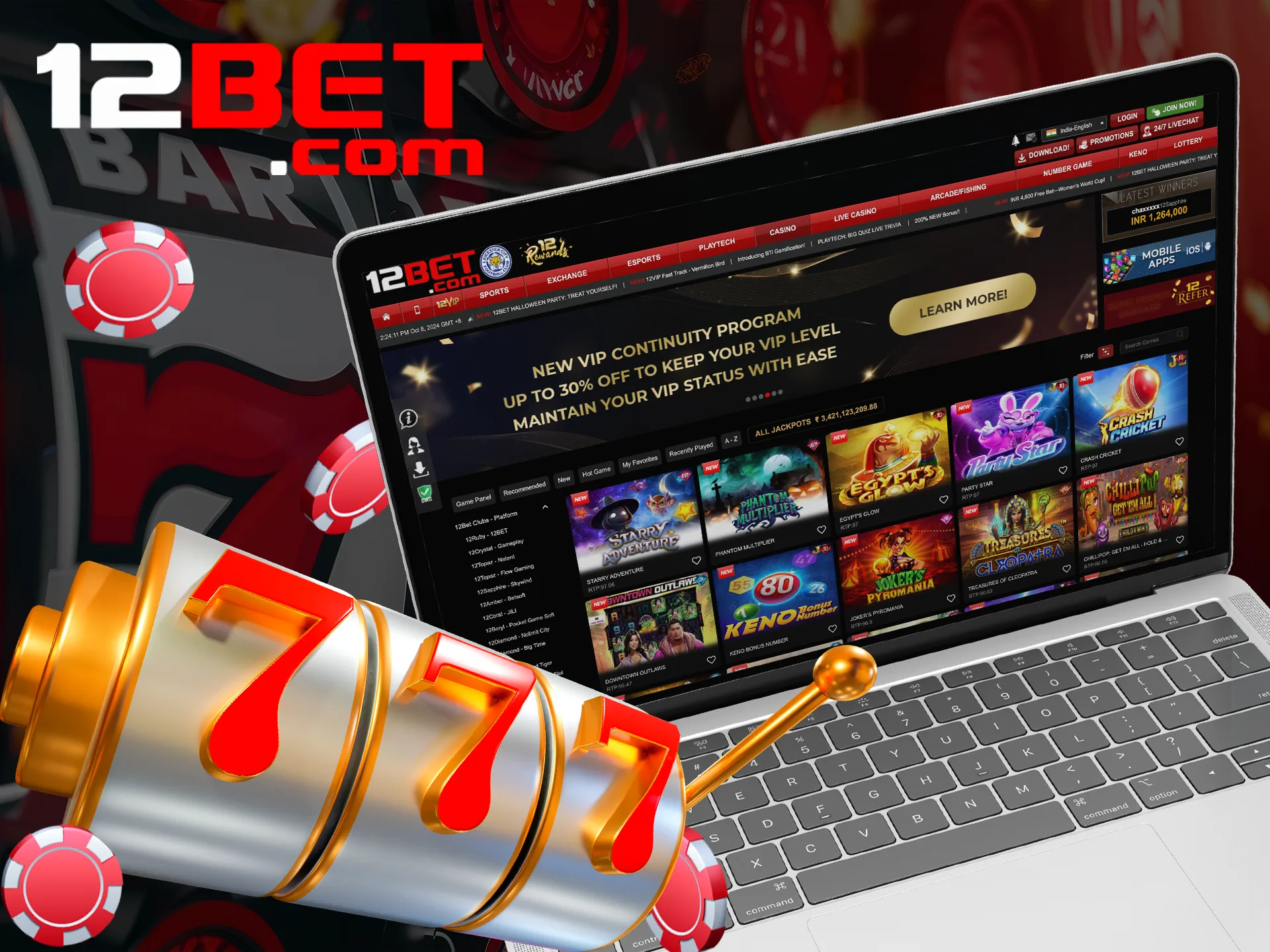 Win slots at 12bet and bet richer.