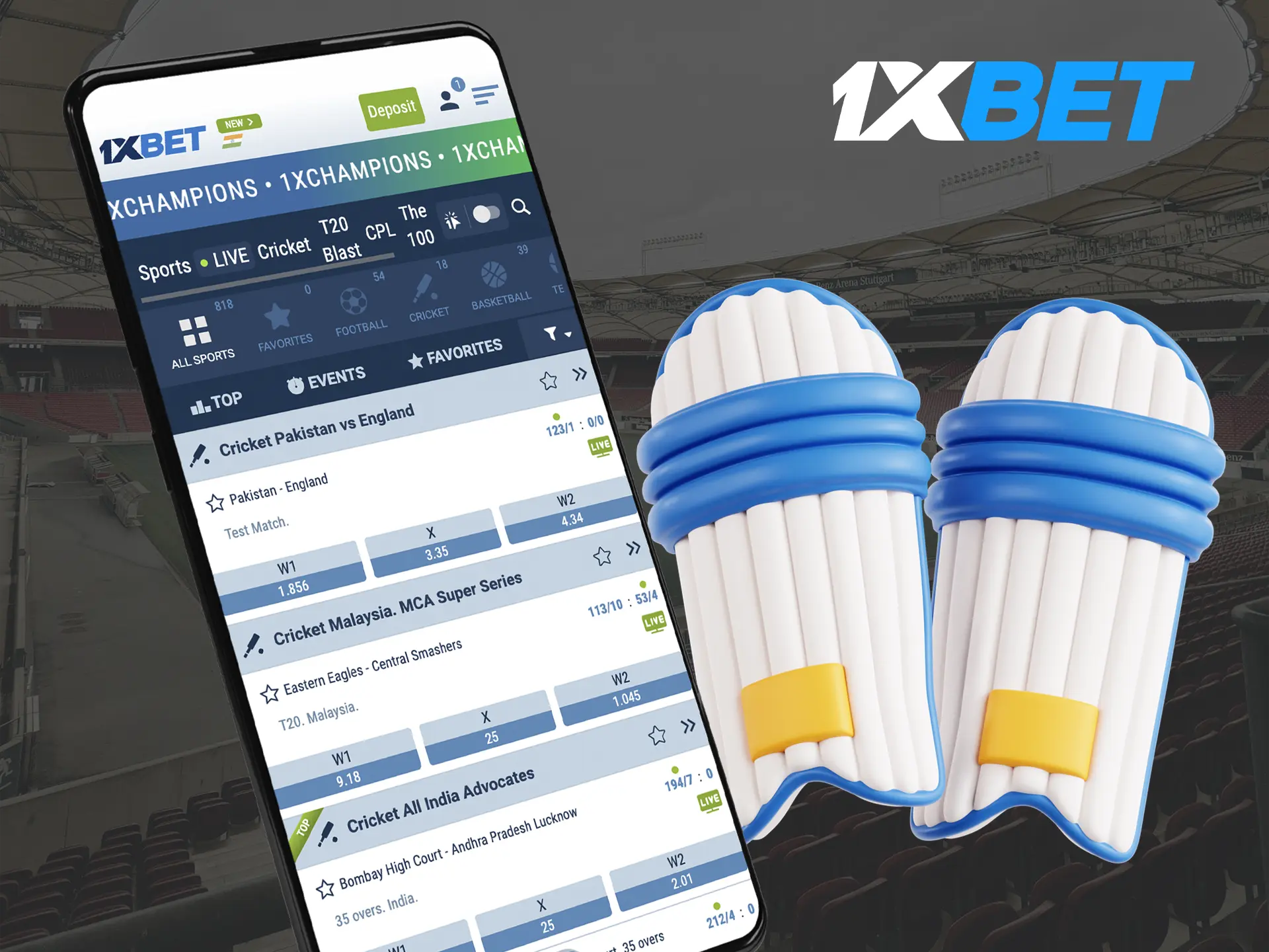 Bookmaker 1xBet gives its customers the opportunity to bet in pre-match and live.