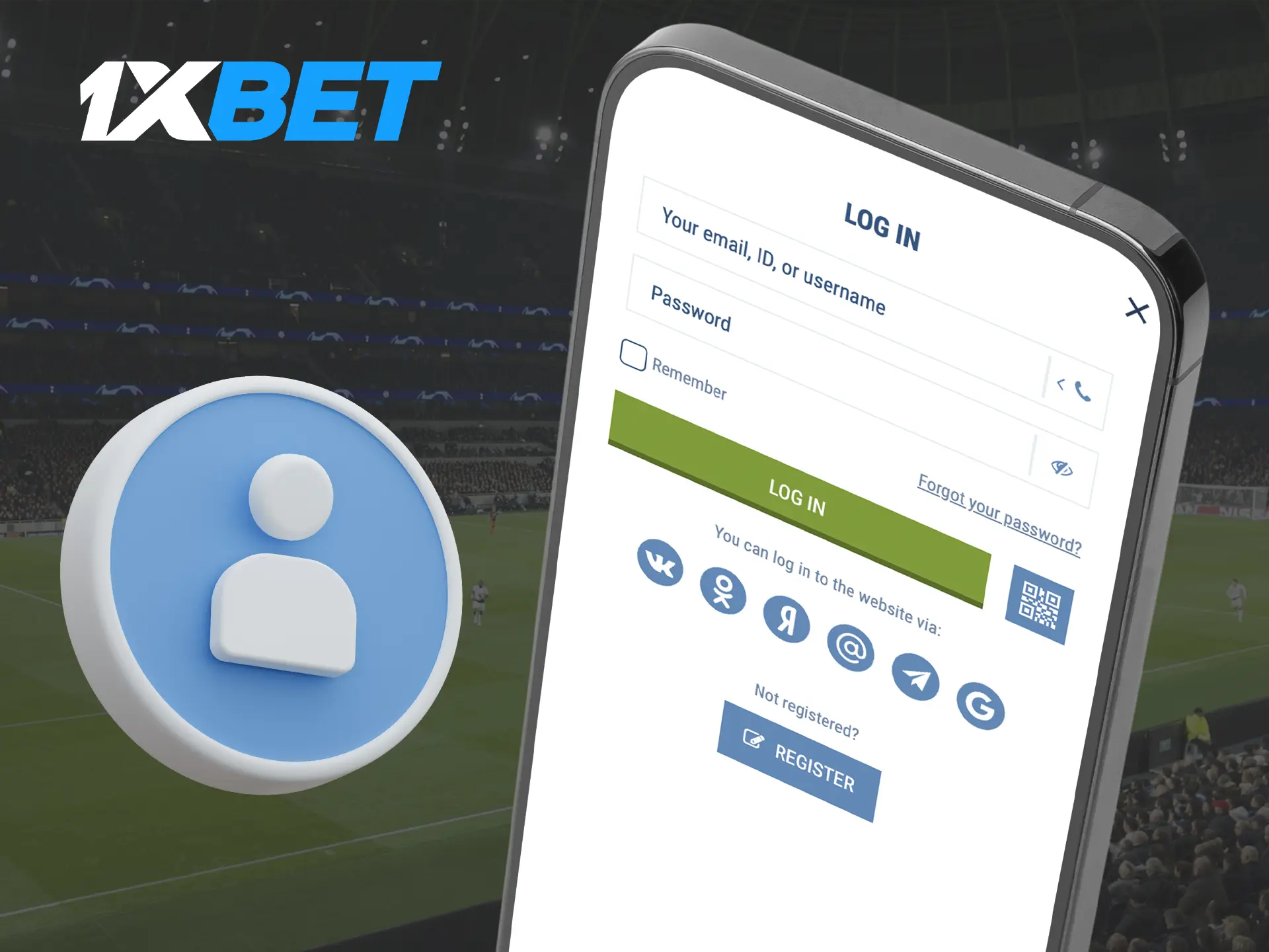 To start betting and playing popular slots you need to log in to your account on the 1xBet app.