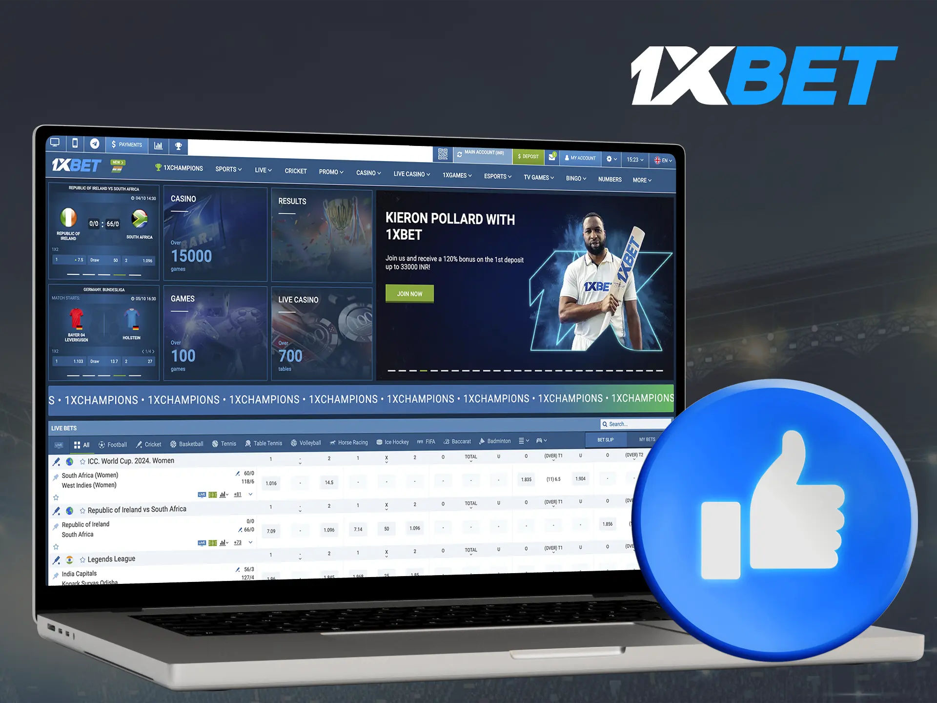 Learn about the main advantages when using 1xBet casino in India.