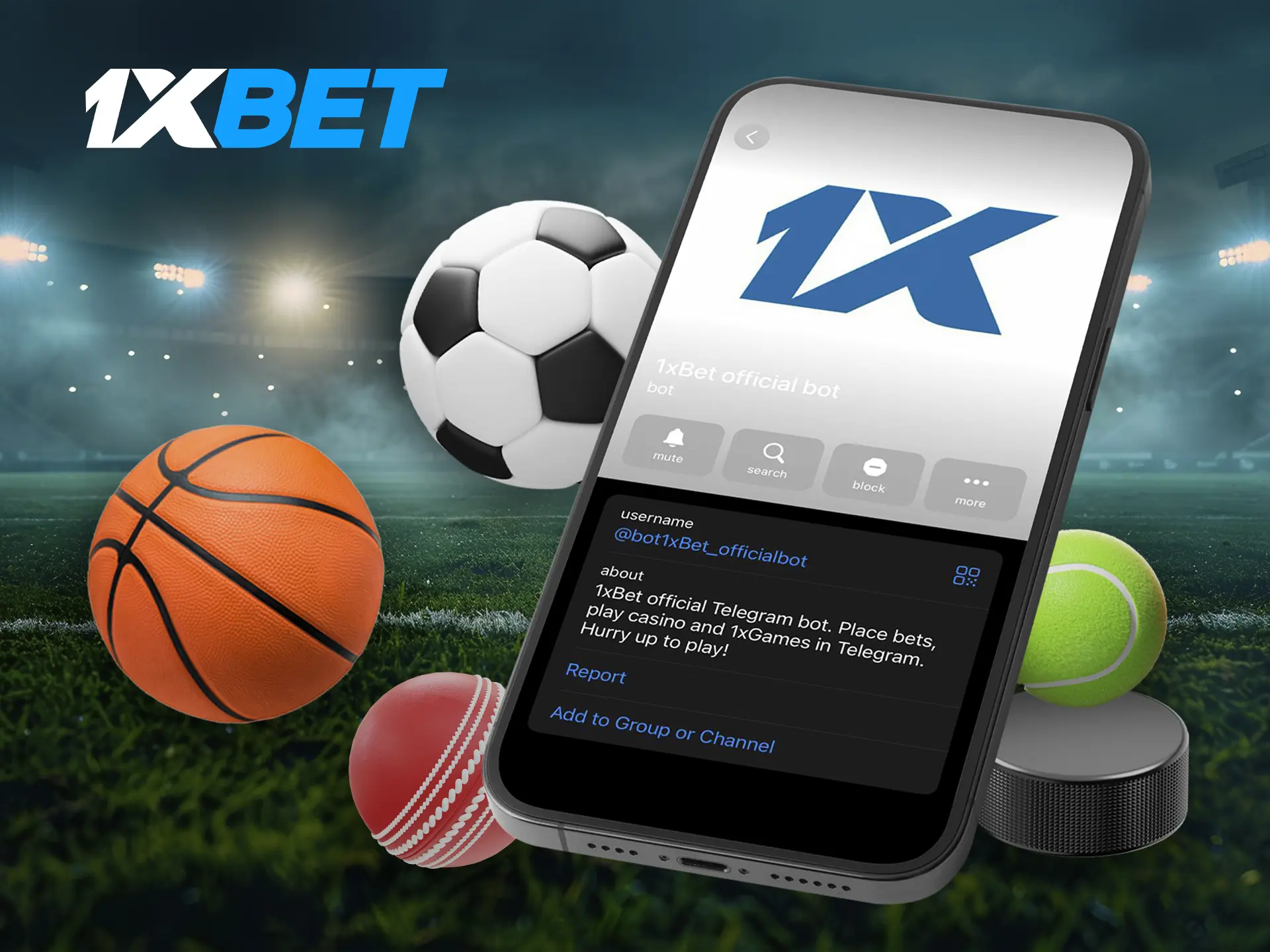 Try making your predictions via 1xBet's telegram bot.