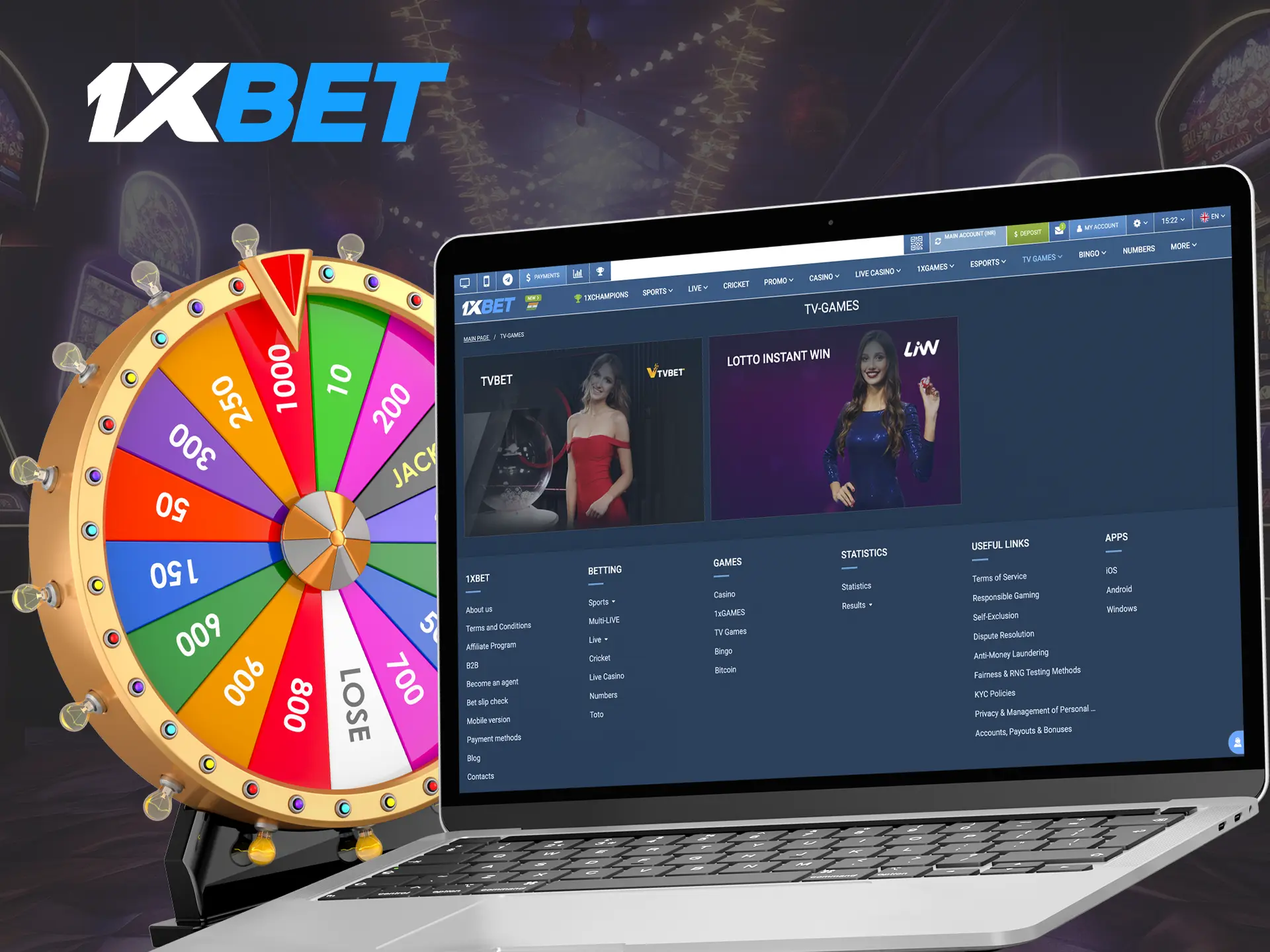 Watch tv games in high definition and win valuable prizes at 1xBet Casino.