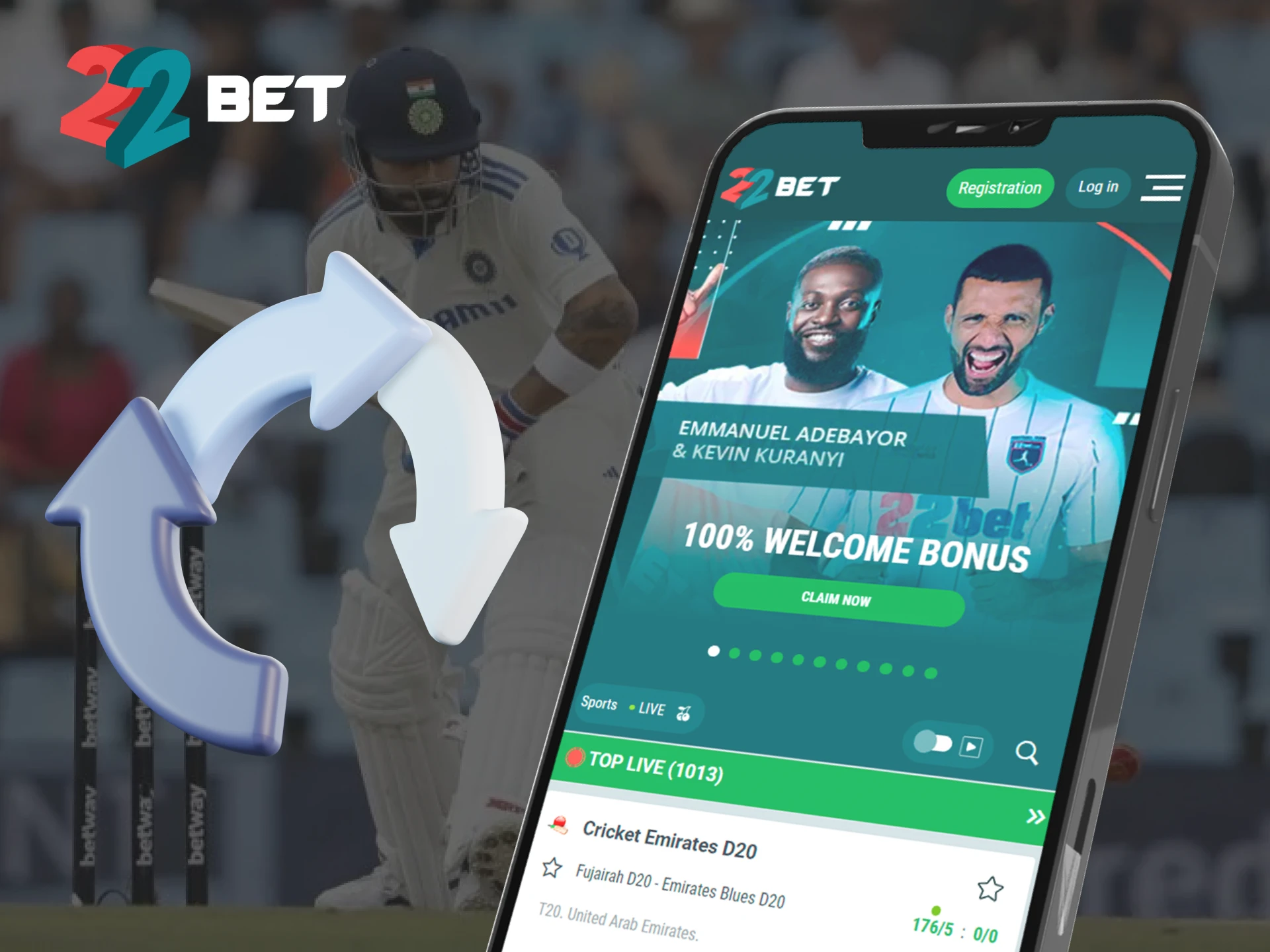 Update your 22Bet mobile app to the latest version.