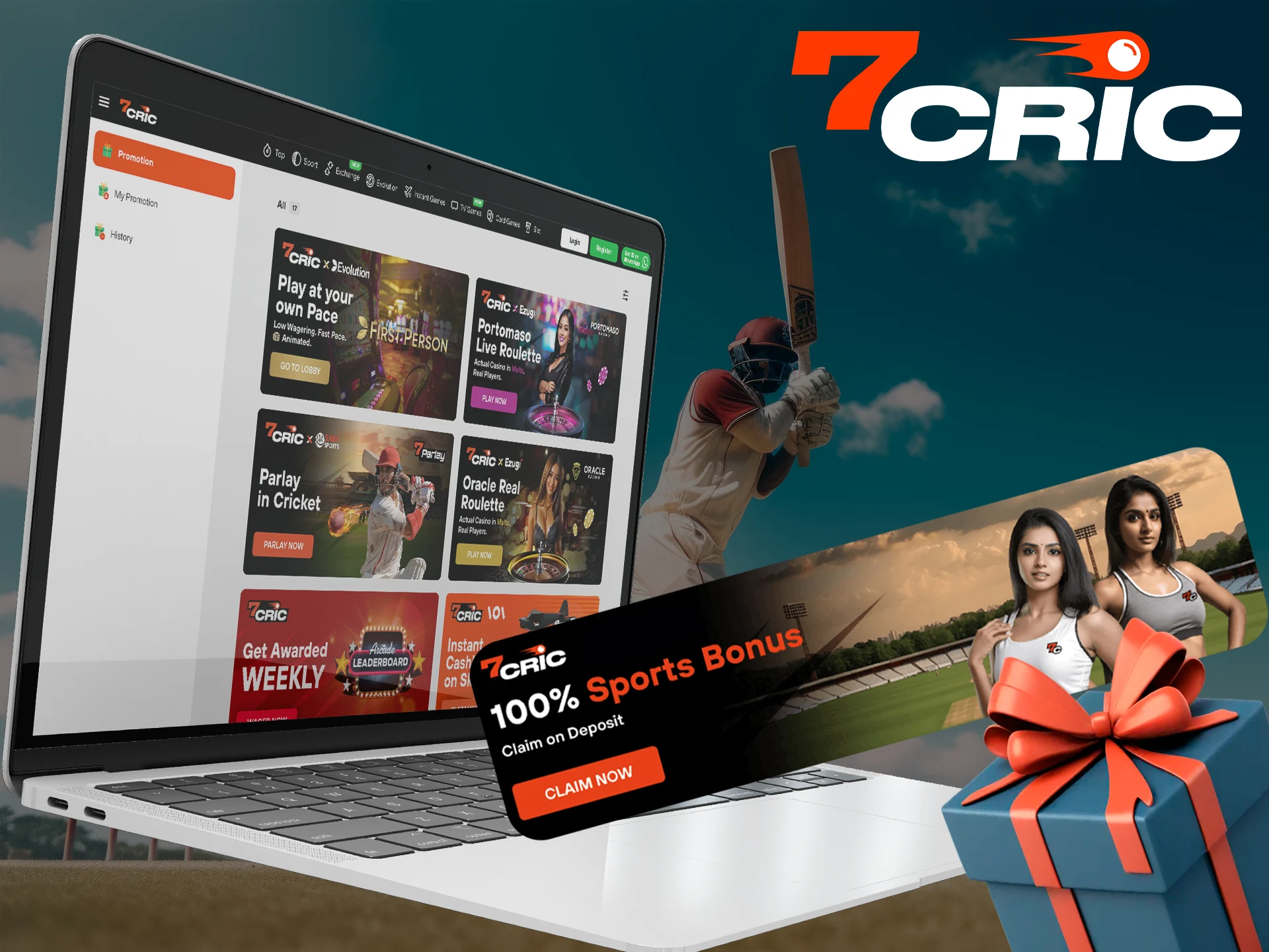 Start betting on sports with a welcome bonus from 7Cric.