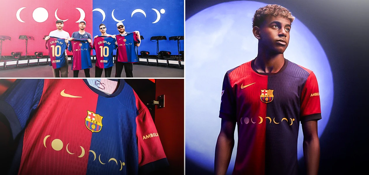 Coldplay Barça home kit Spotify