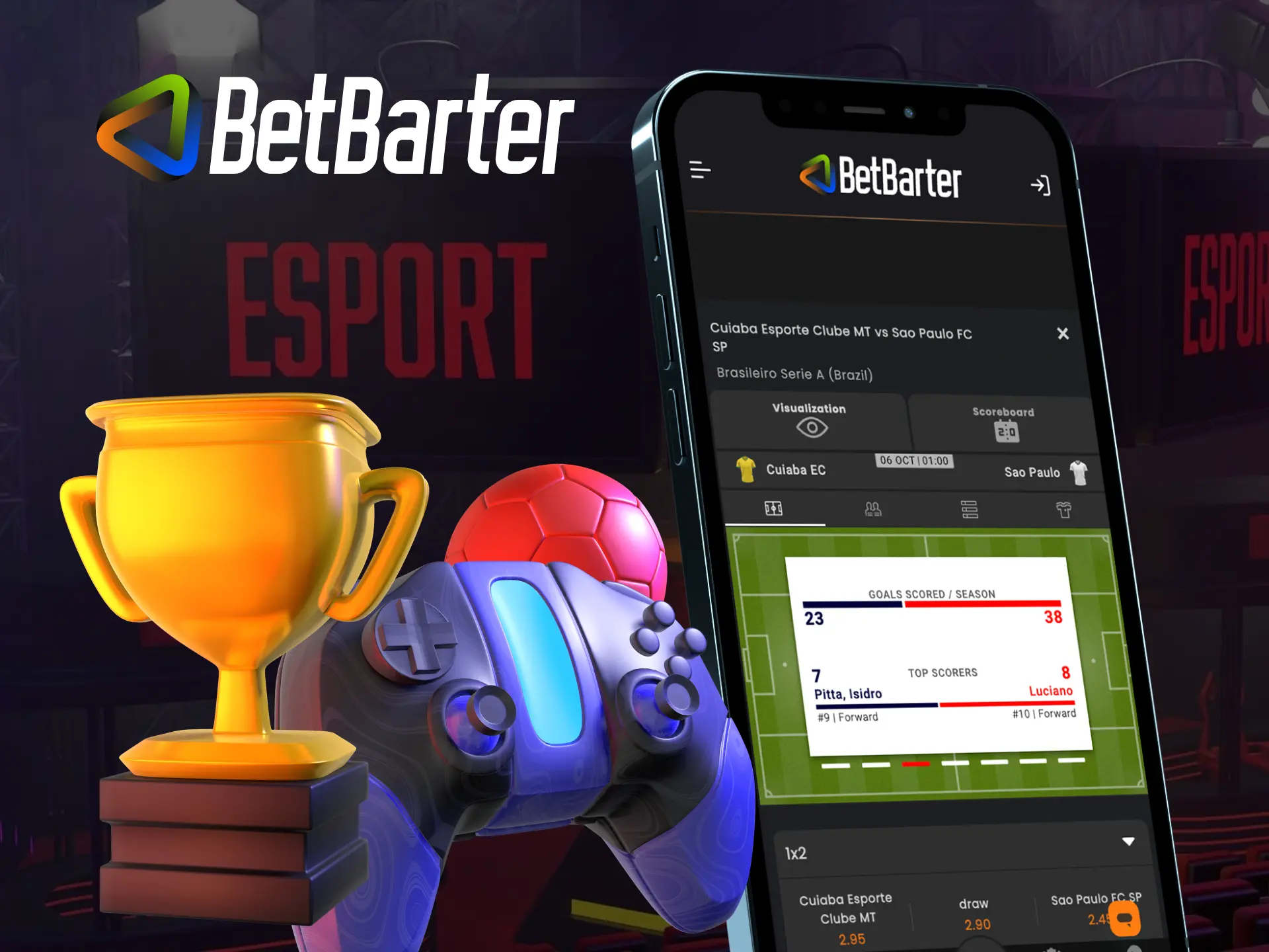 Is there a betting section for esport in the Betbarter online casino.