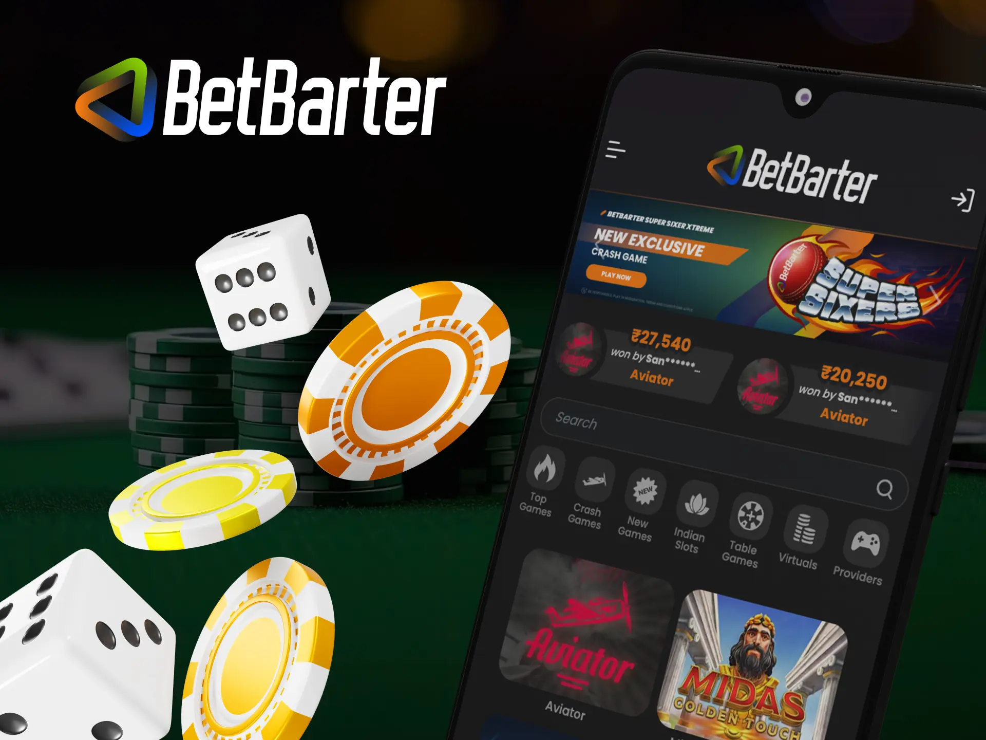 Can I play casino games on the Betbarter casino app.