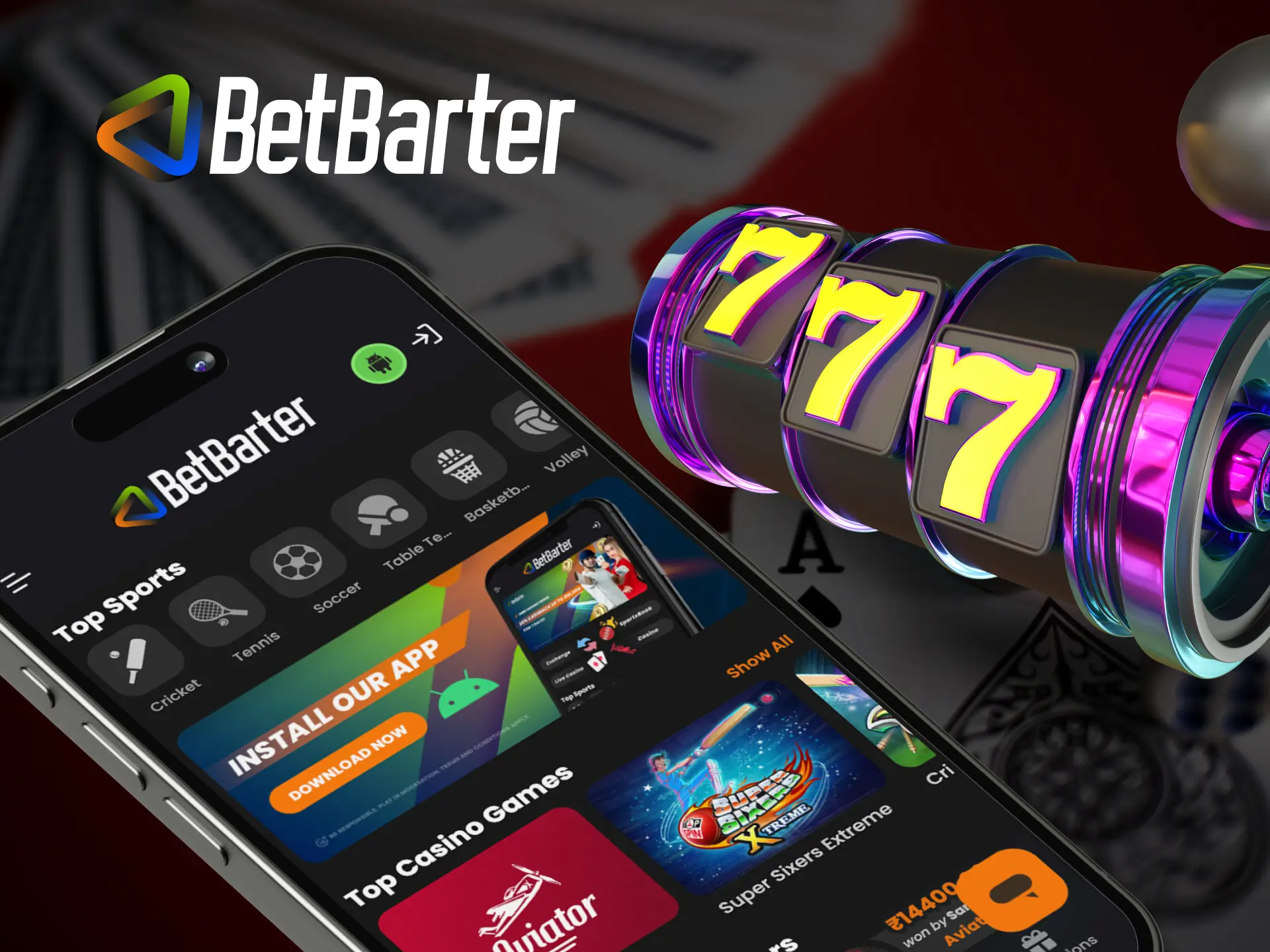 What features does the Betbarter casino app offer to players.