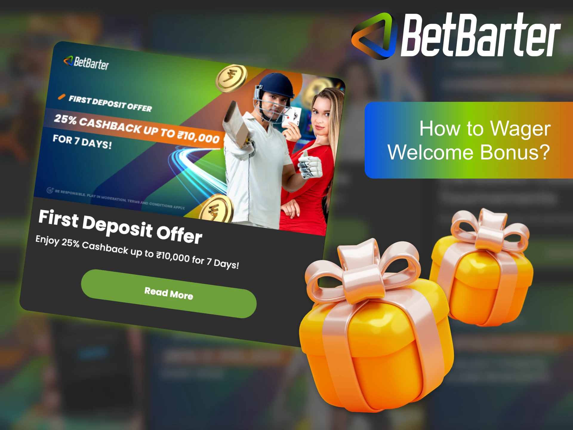 Welcome bonus from Betbarter doesn't come with wagering requirements.