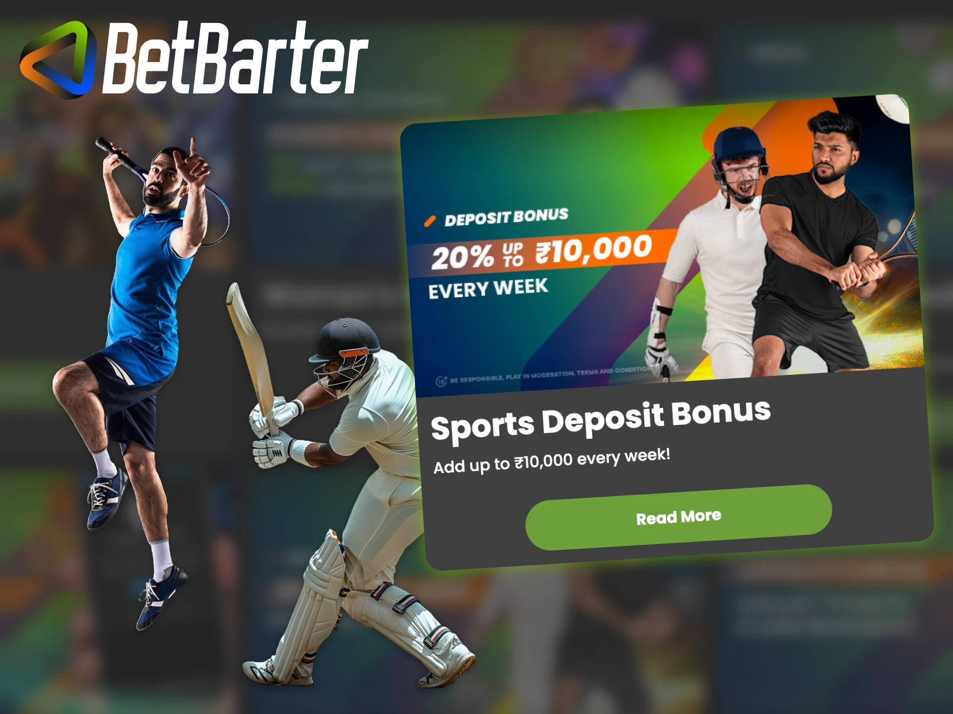 Improve your betting with Betbarter bonus on deposits.