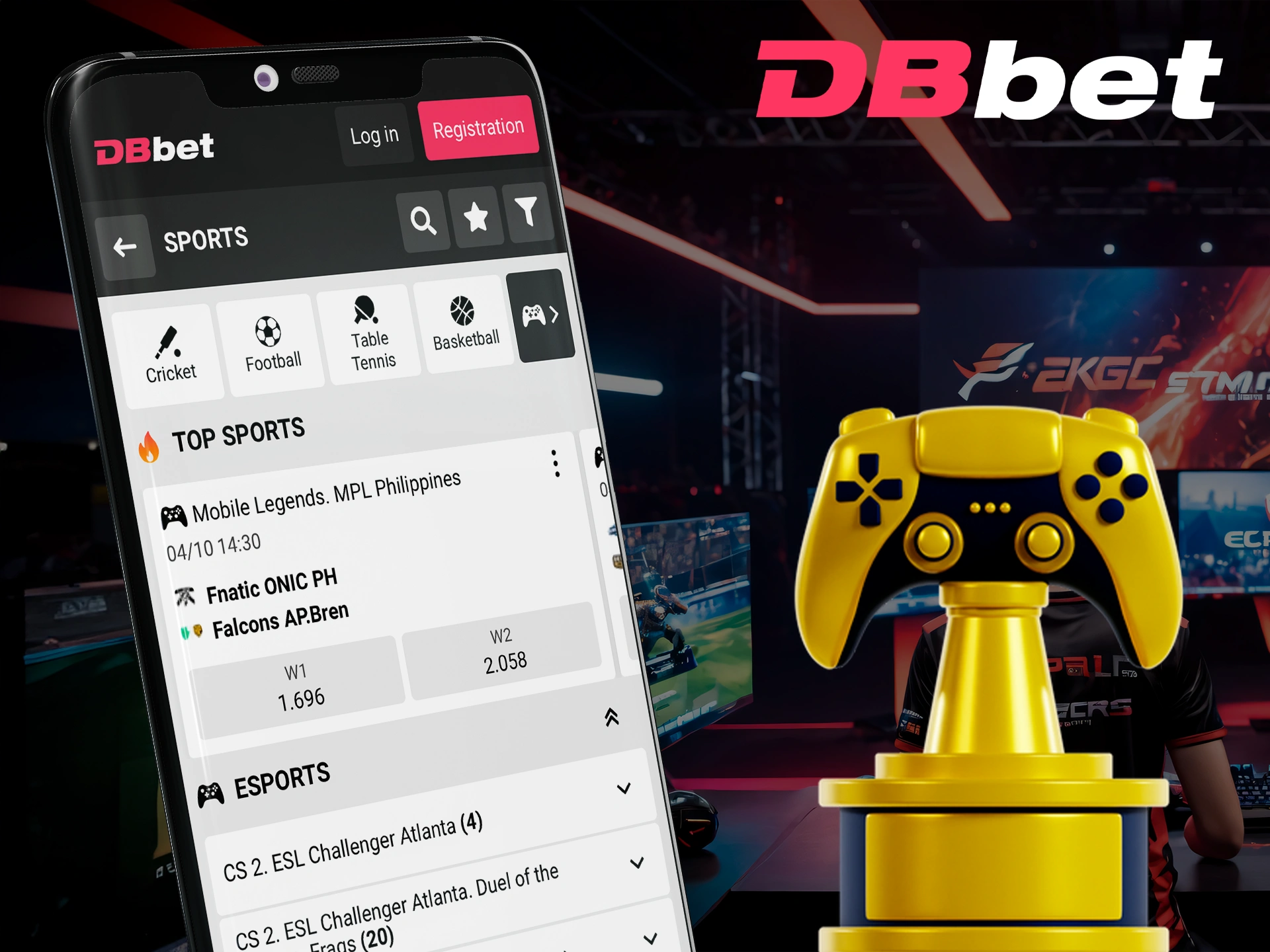 Choose your favorite games and bet on winning teams at DBbet.