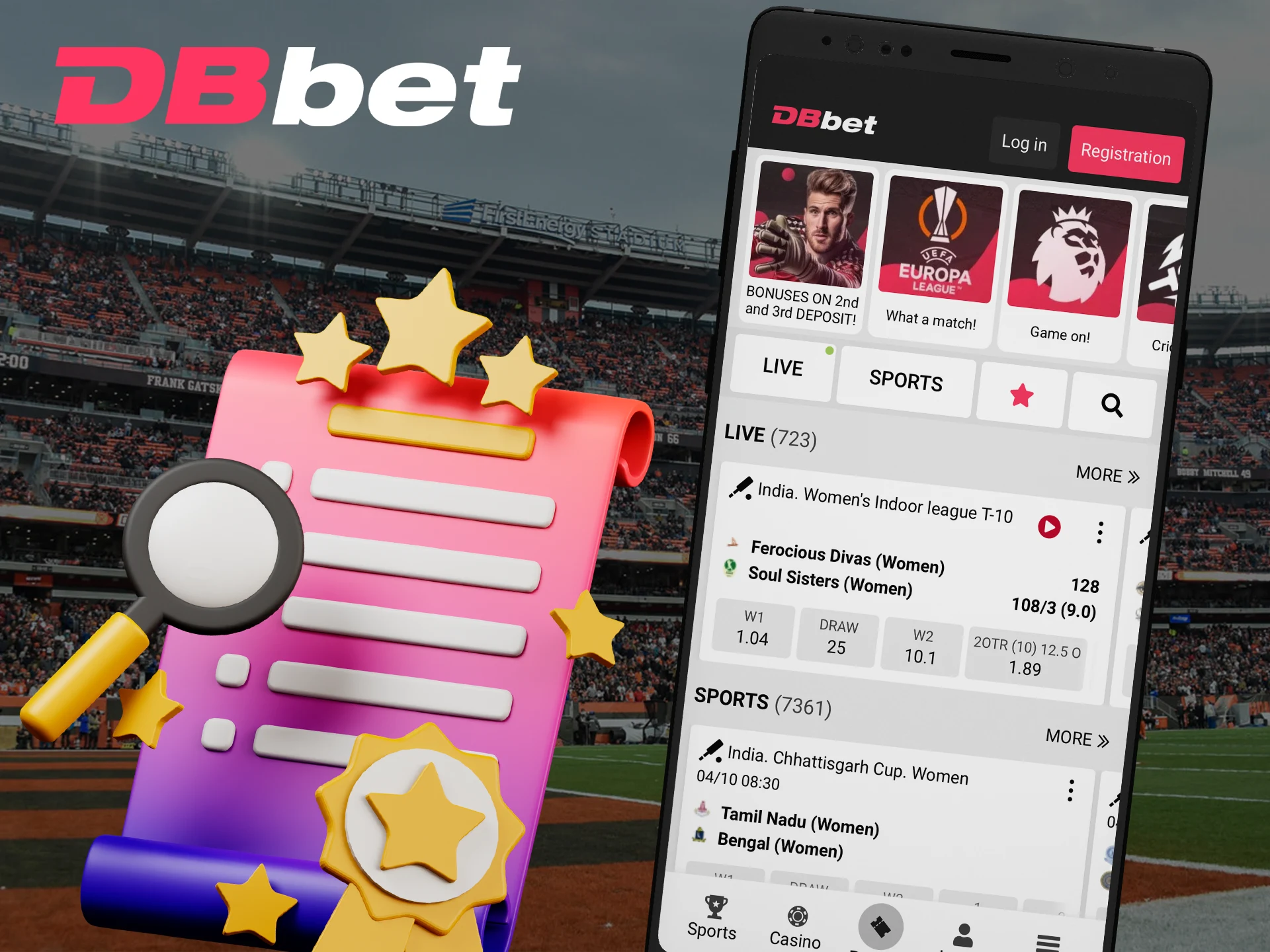 Find out what features await you in the DBbet app.