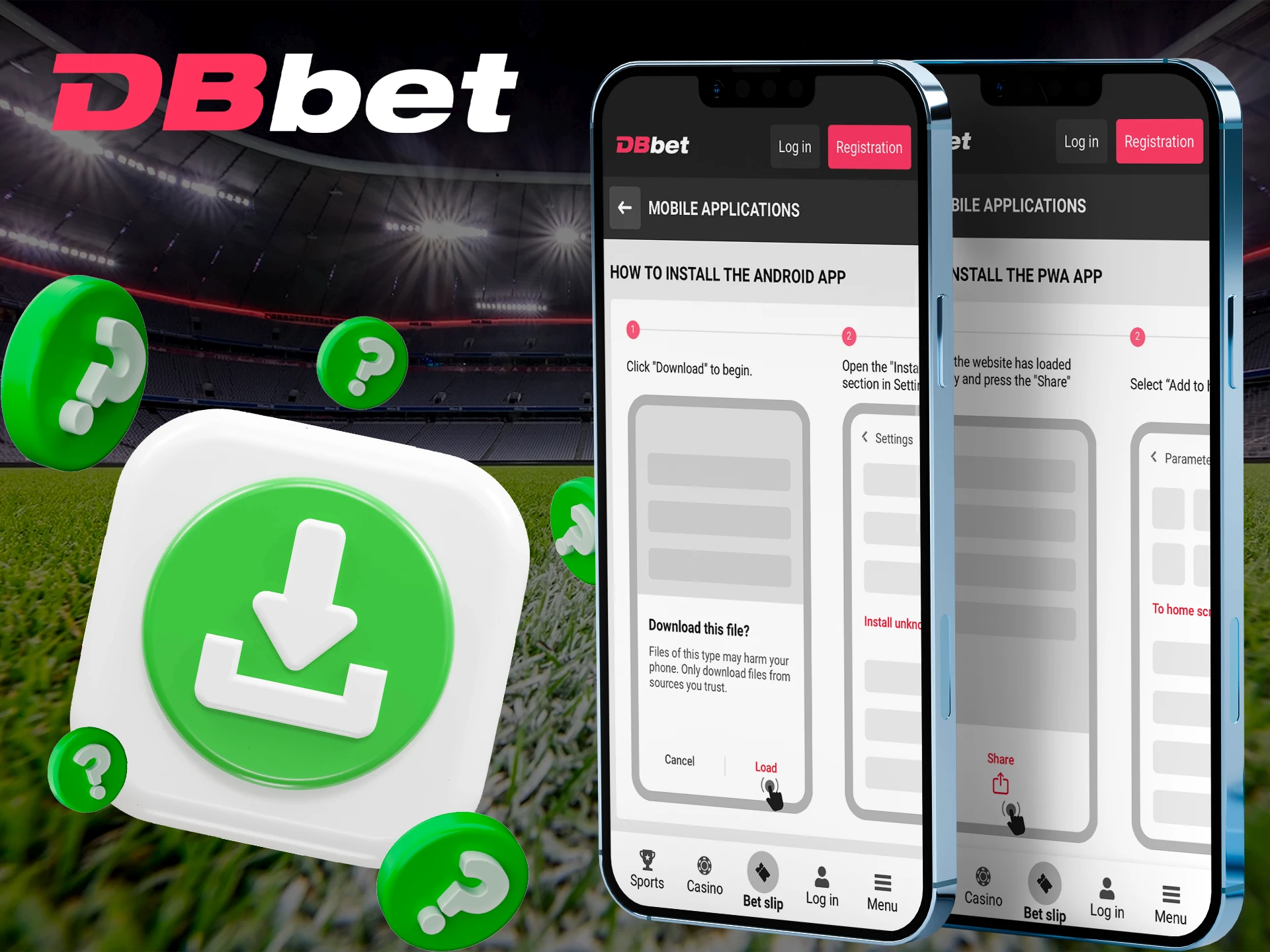 Read the instructions on how to install the DBbet app.