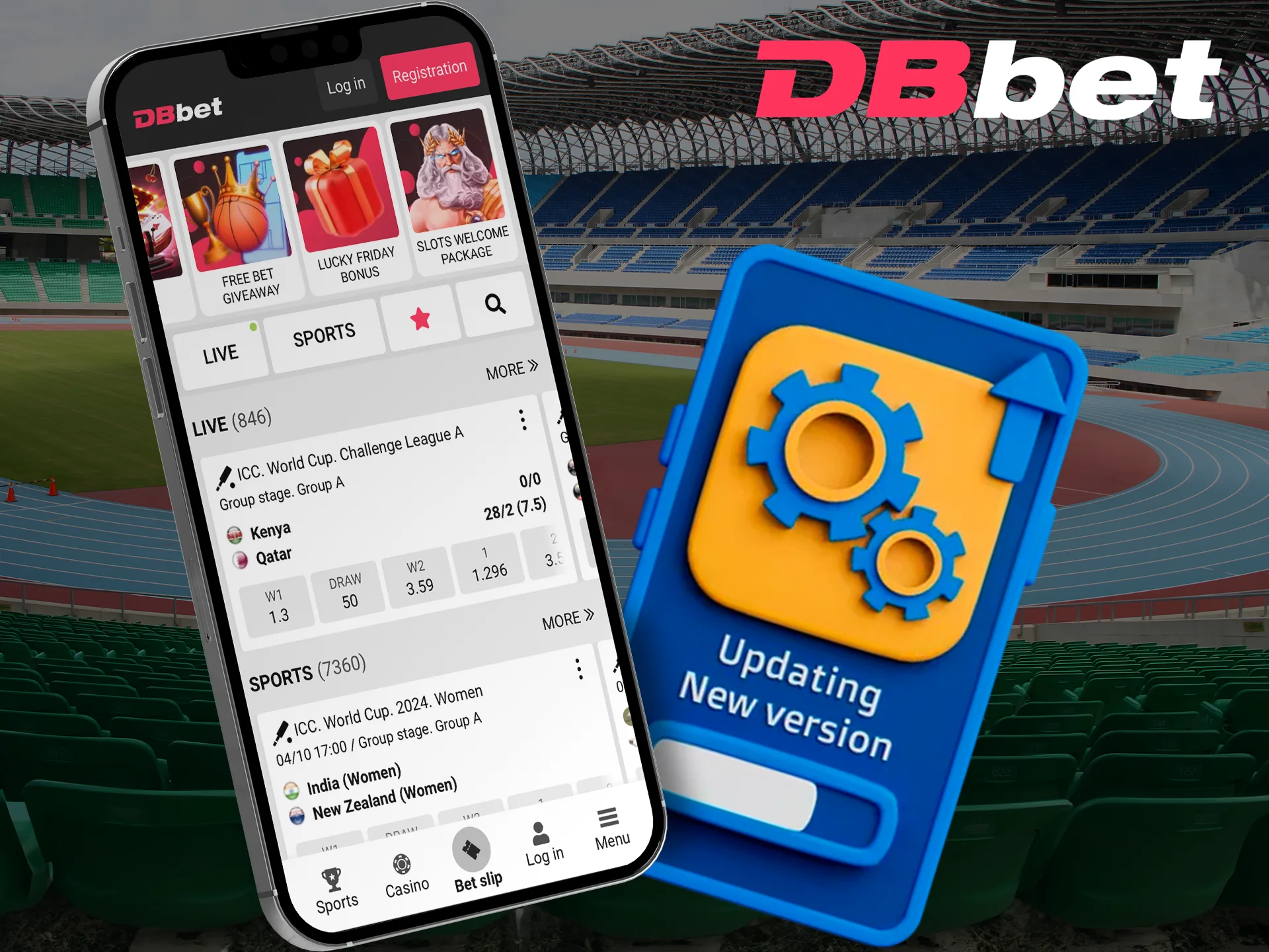 Check that your update is up to date in the DBbet app.