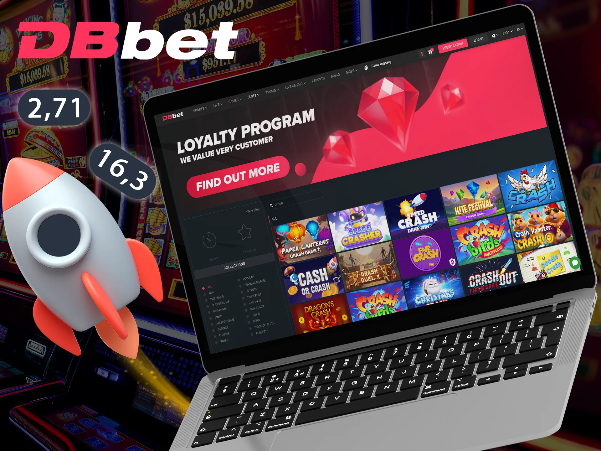 Get to know the Crash games section from DBbet.