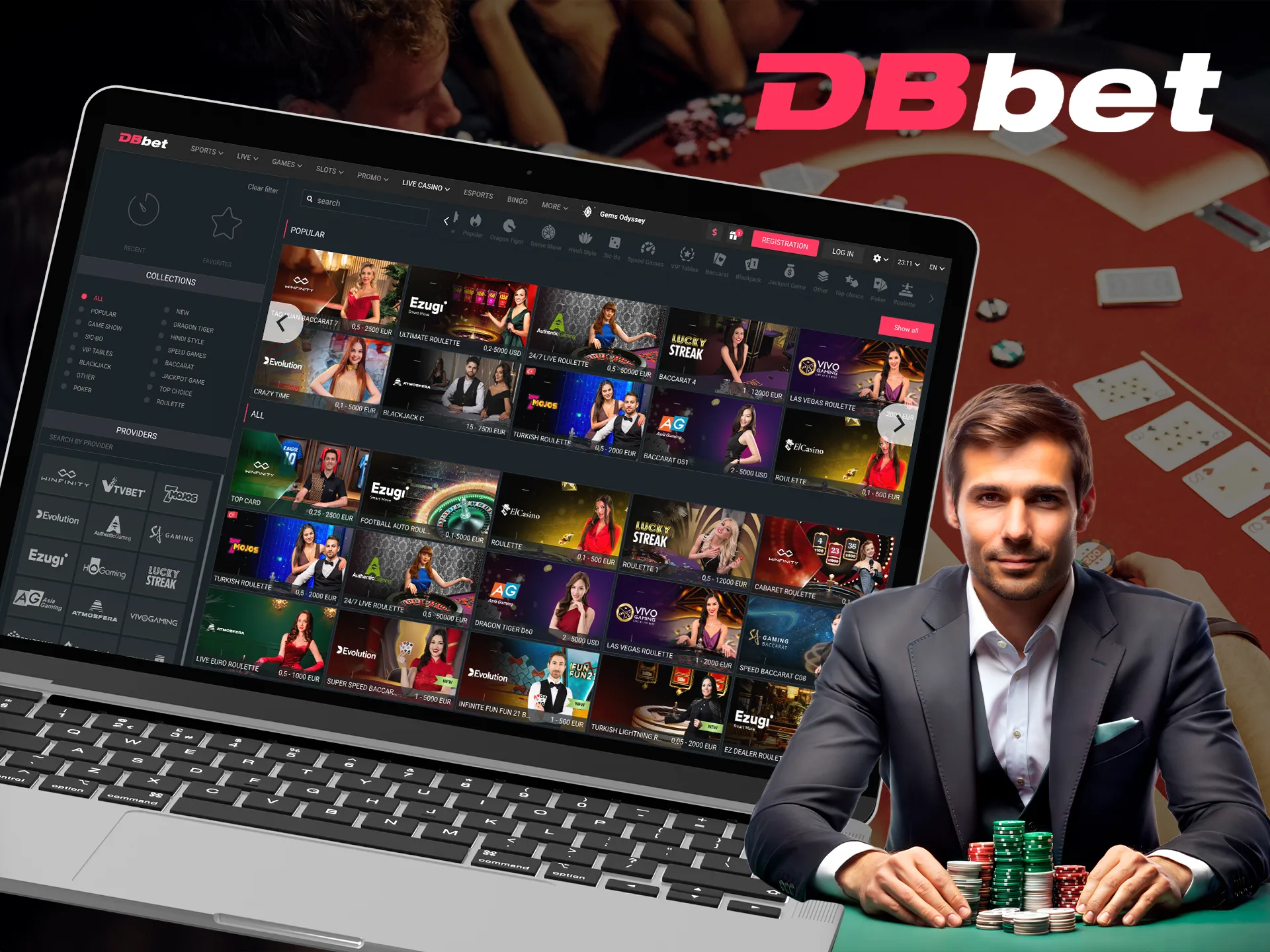 Choose your favorite table game and push your luck at DBbet.