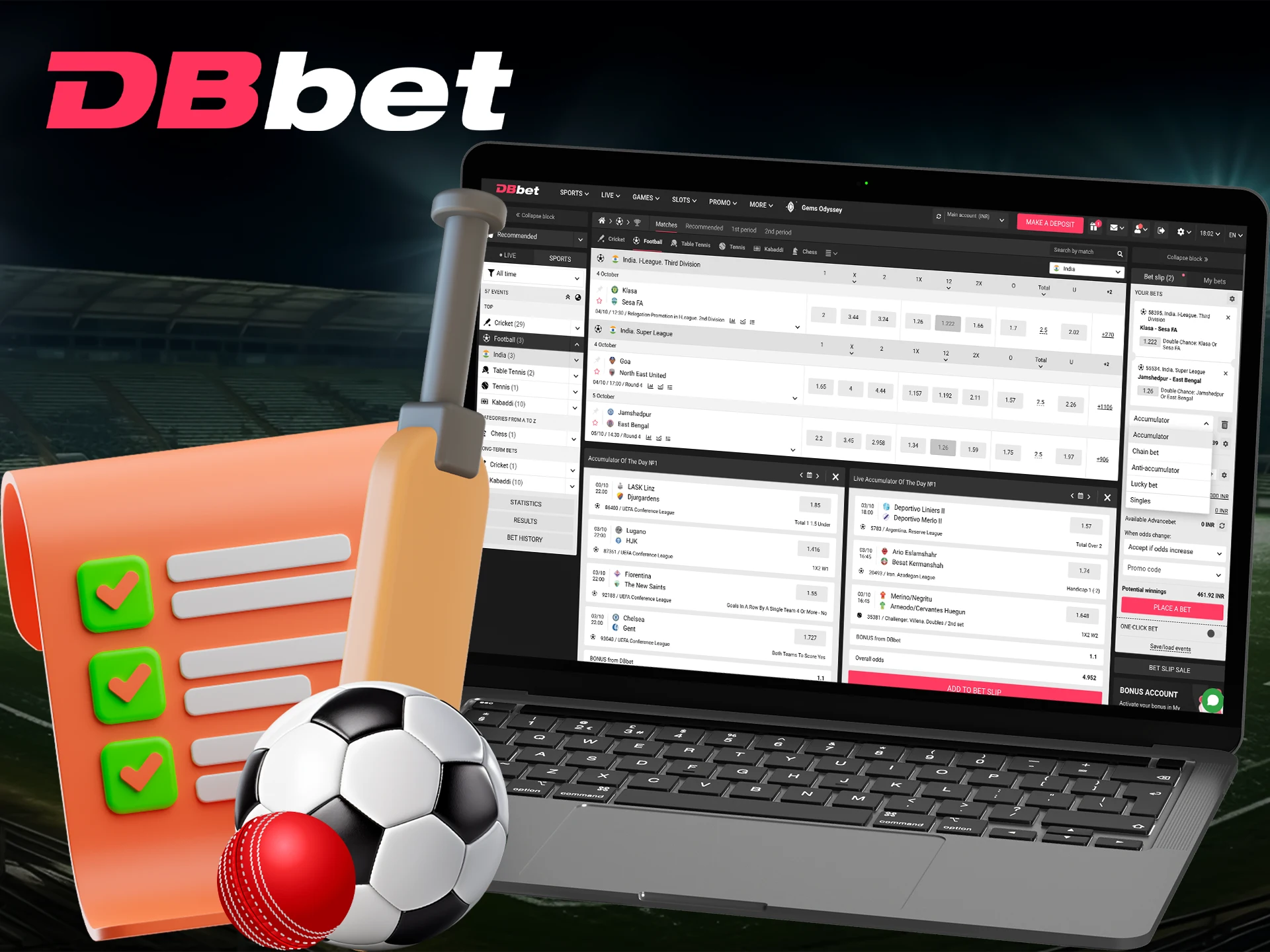 Choose your favorite type of sports betting at DBbet.