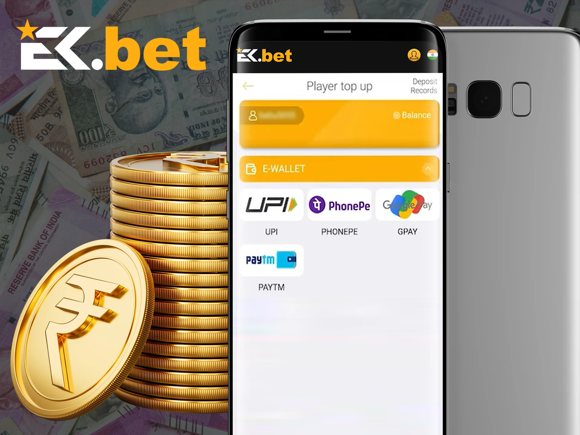 Explore the payment methods available in the EkBet app.