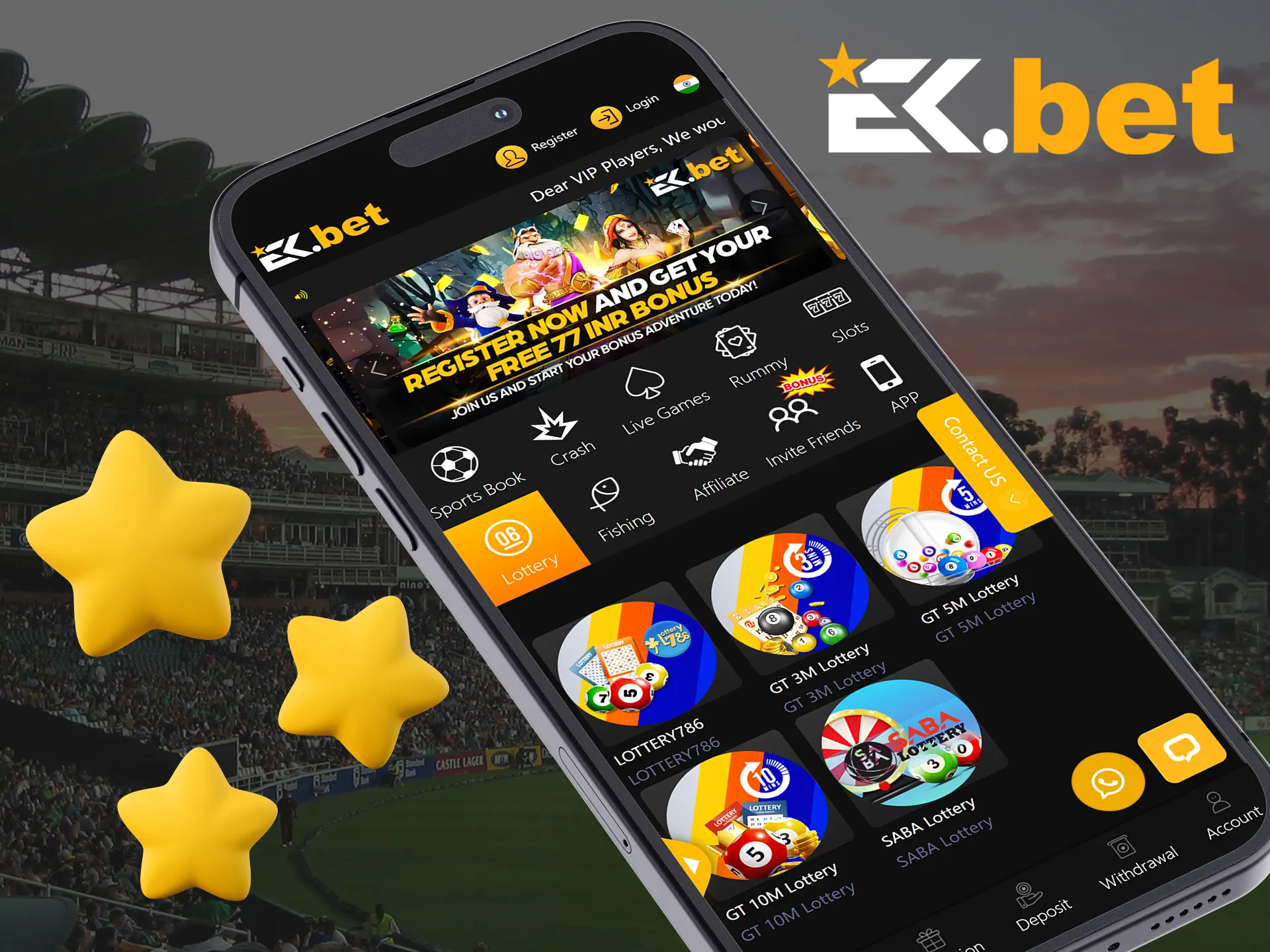 EkBet's mobile app has many benefits for Indian players.