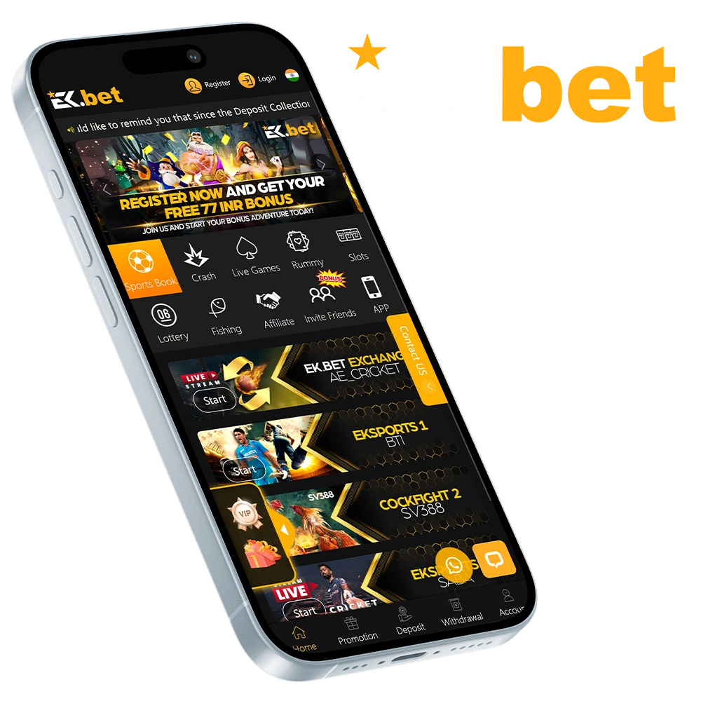 Enjoy sports betting on the go via the EkBet app.