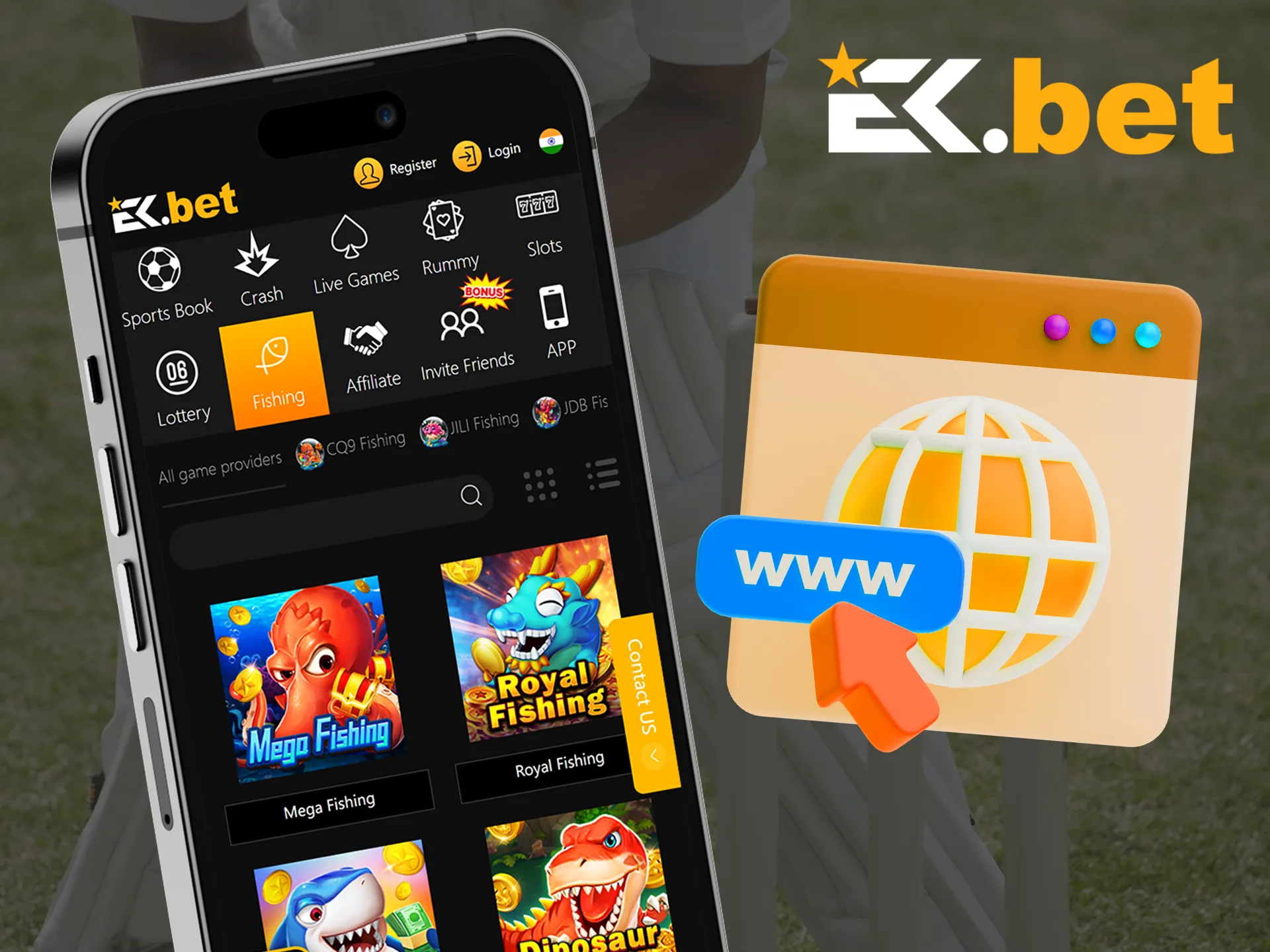 In the mobile version of the EkBet website all functions are available.