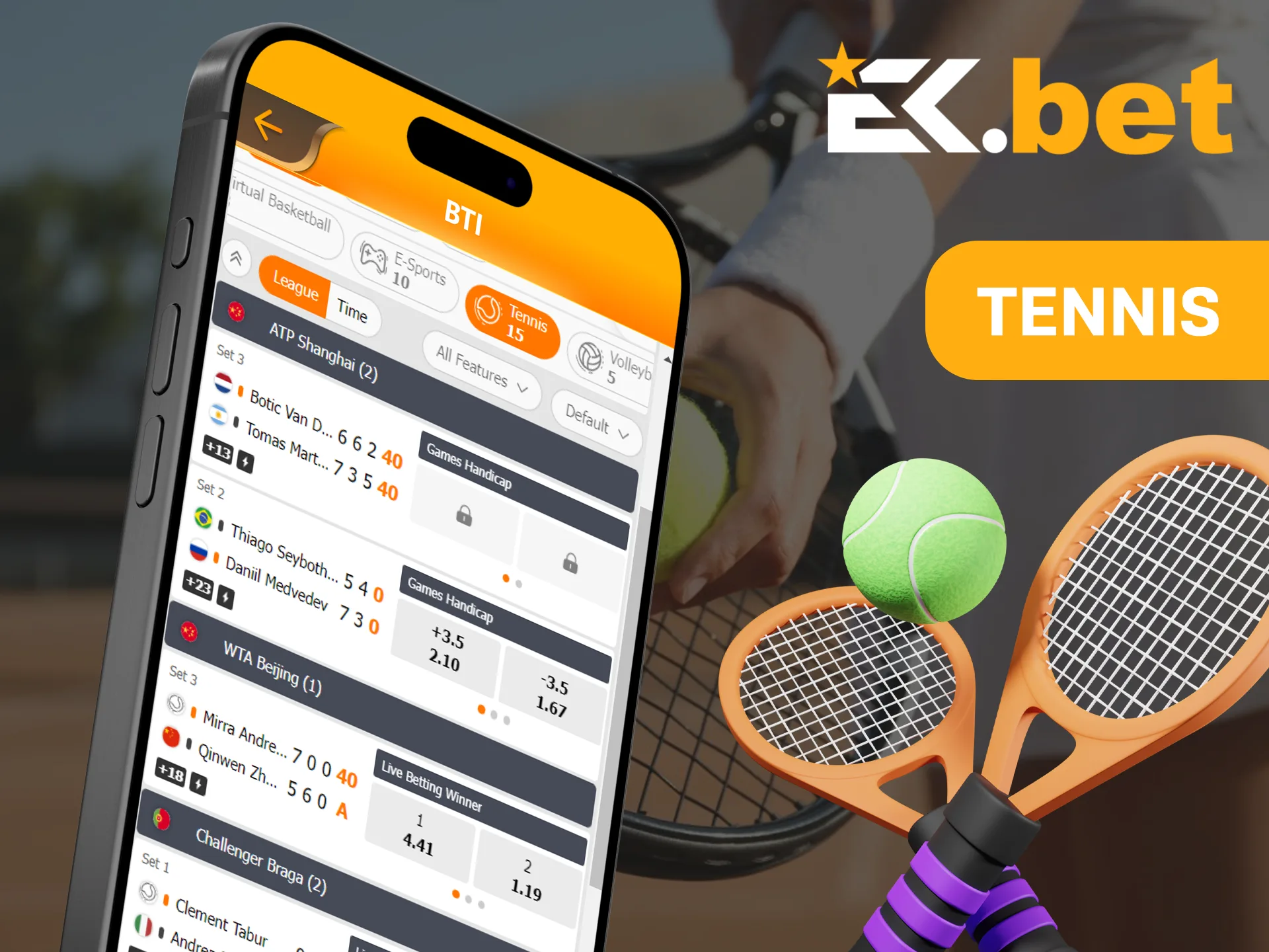 Try your luck betting on tennis at EkBet.