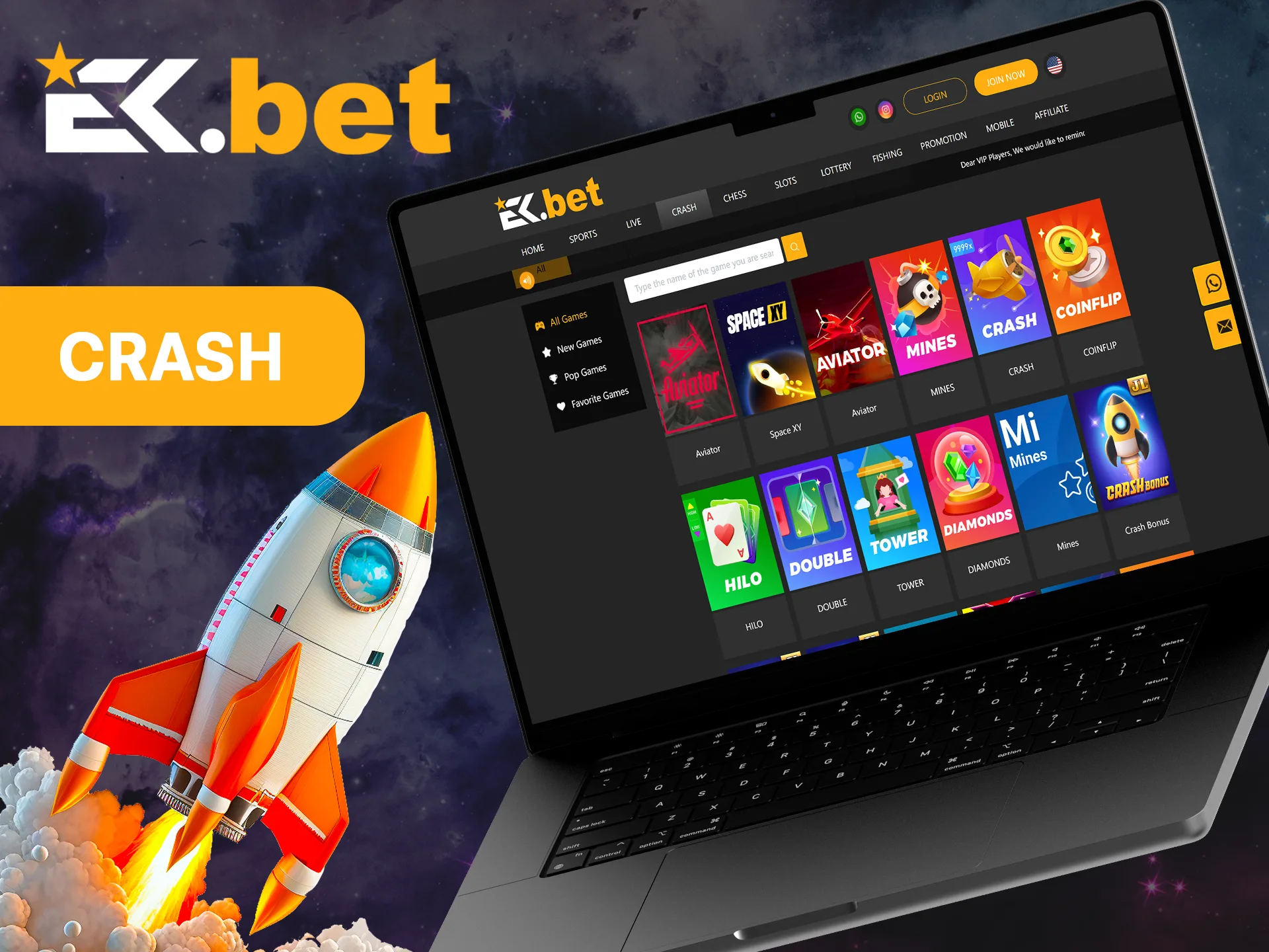 Become a crash game pro with EkBet.