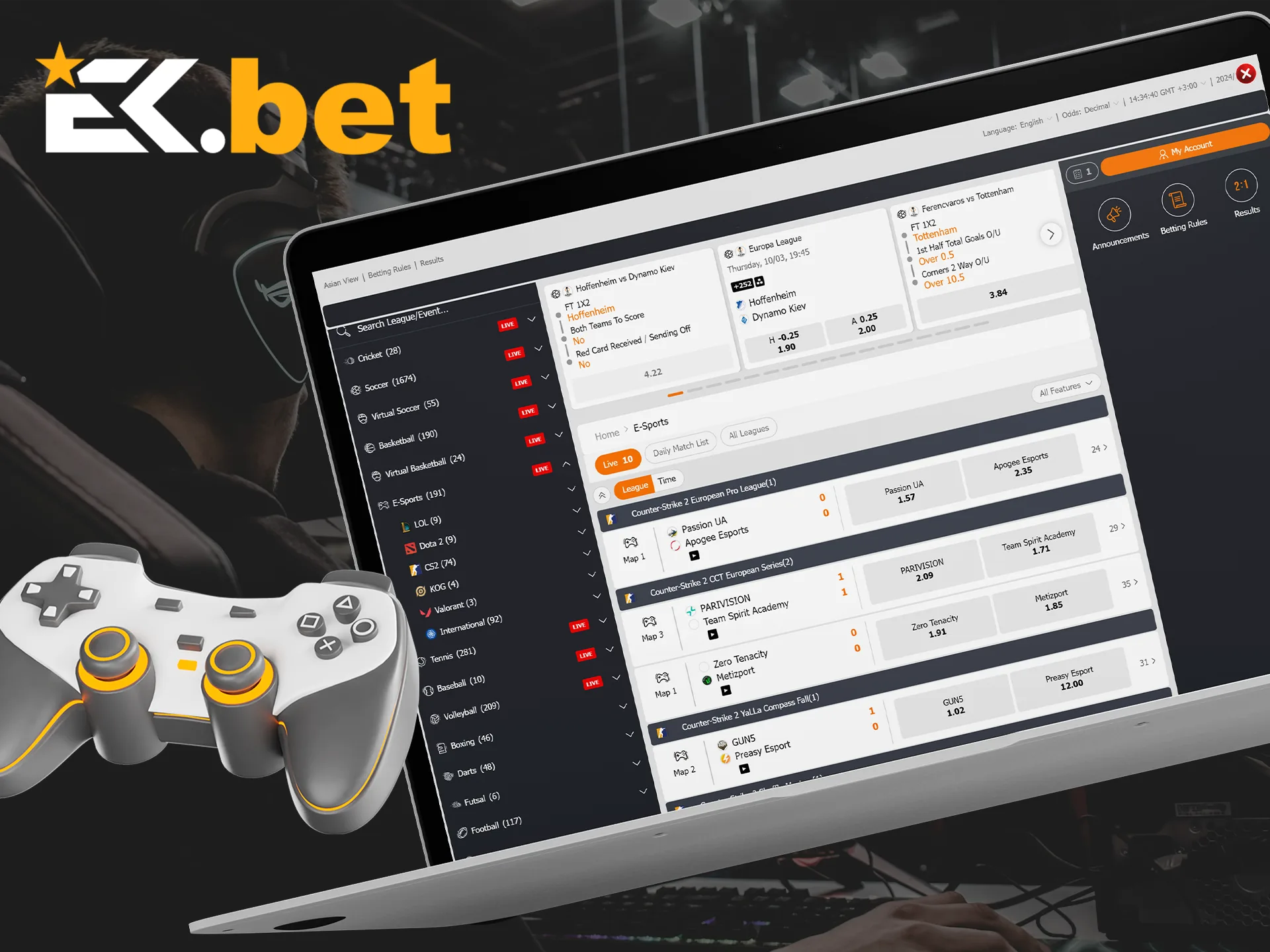 Place your bets on popular esports at EkBet.