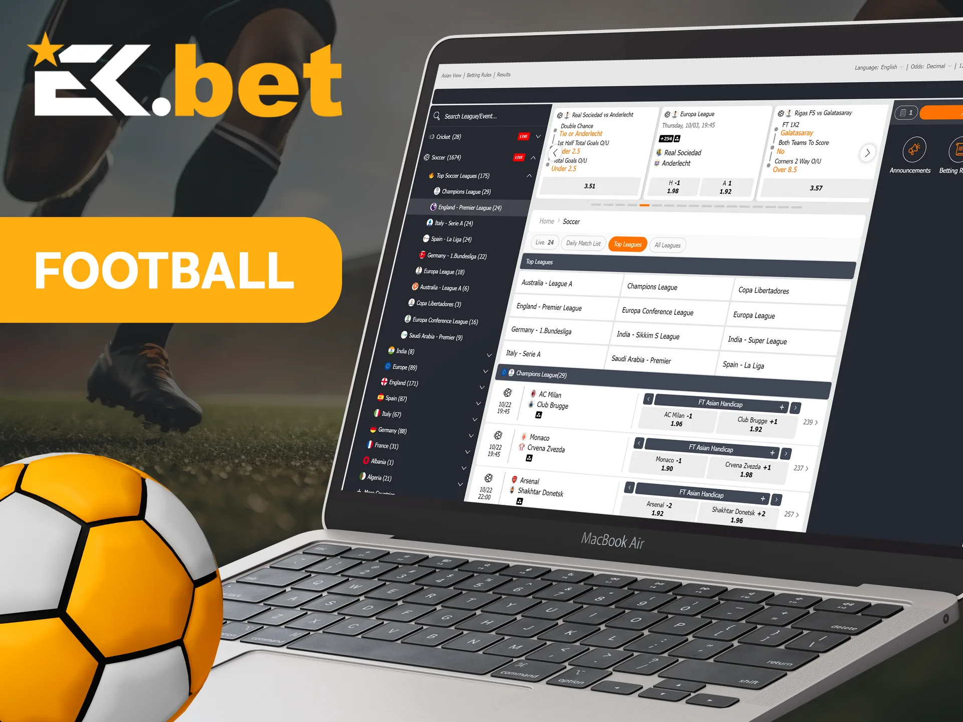 At EkBet you can bet on football matches.