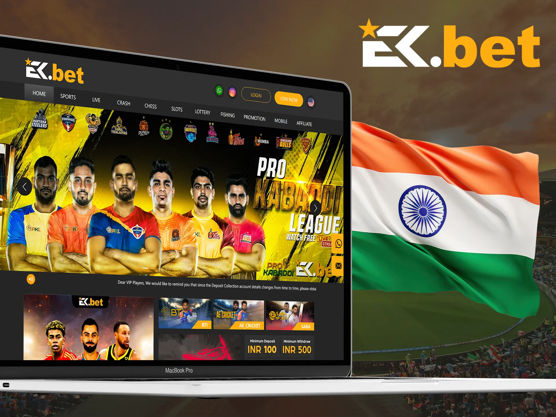 EkBet is legal and safe for Indian players.