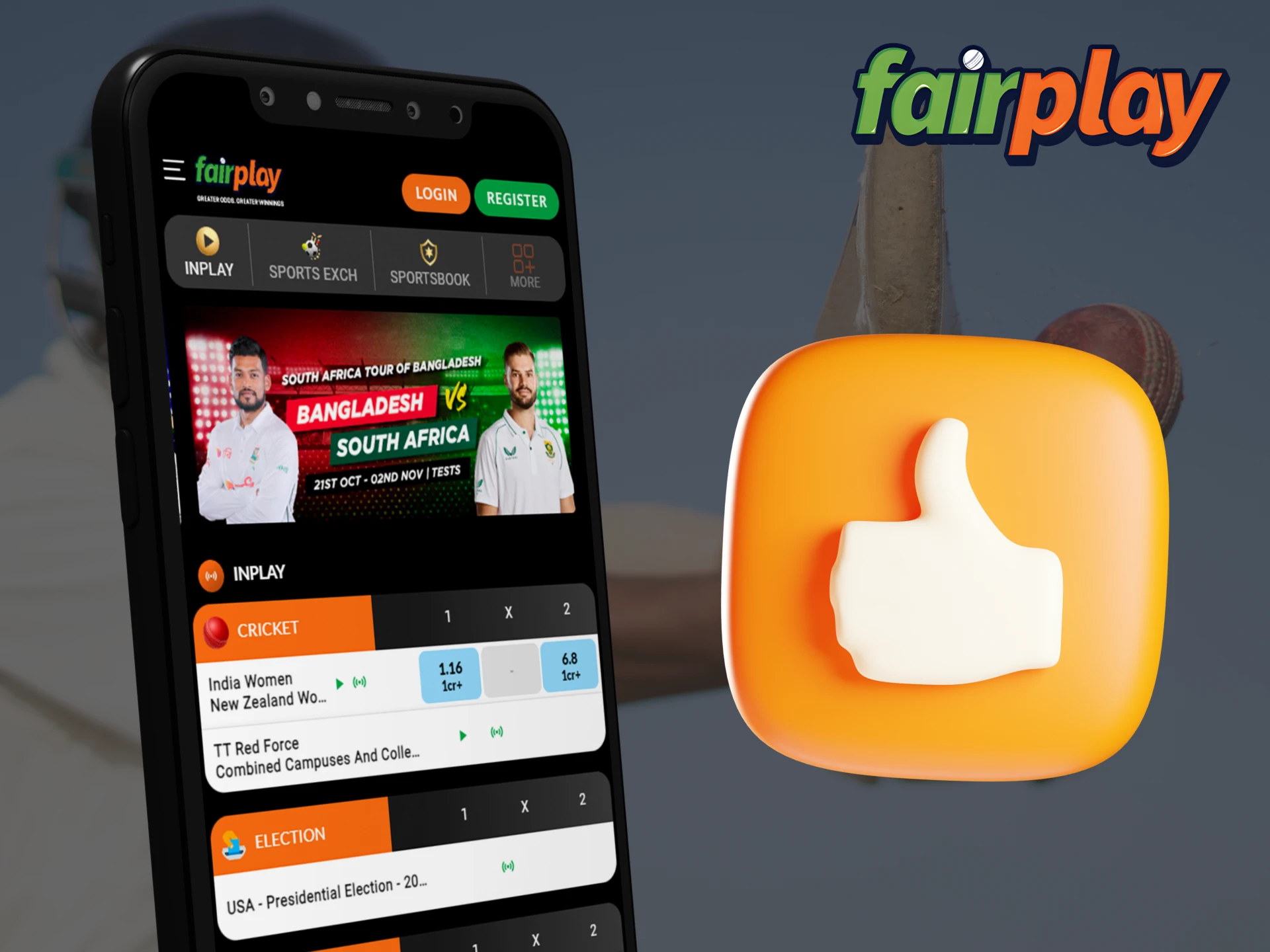 Download the Fairplay app and start betting.