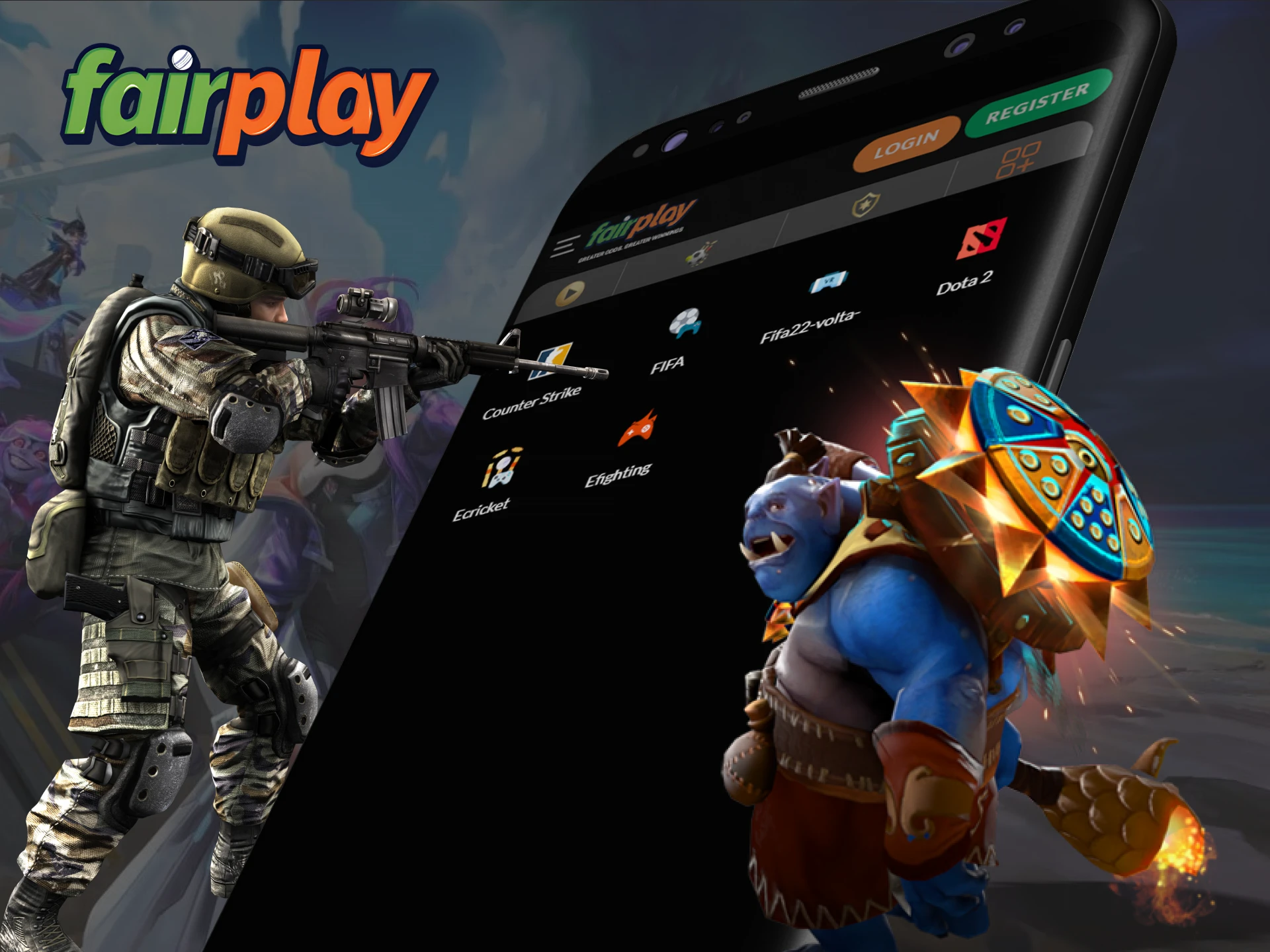 Place bets on various eSports events in the Fairplay app.