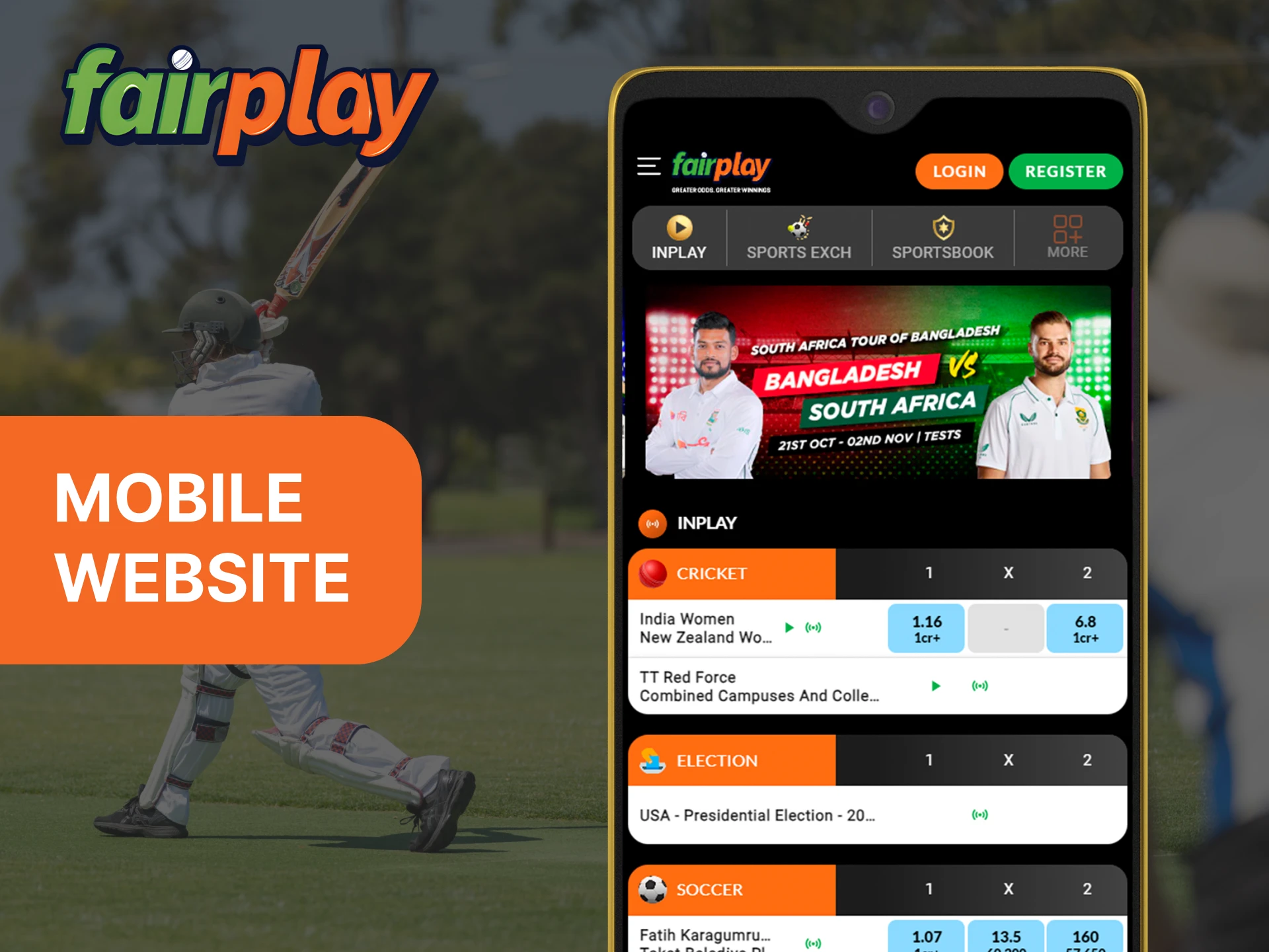 Fairplay has a convenient mobile site.